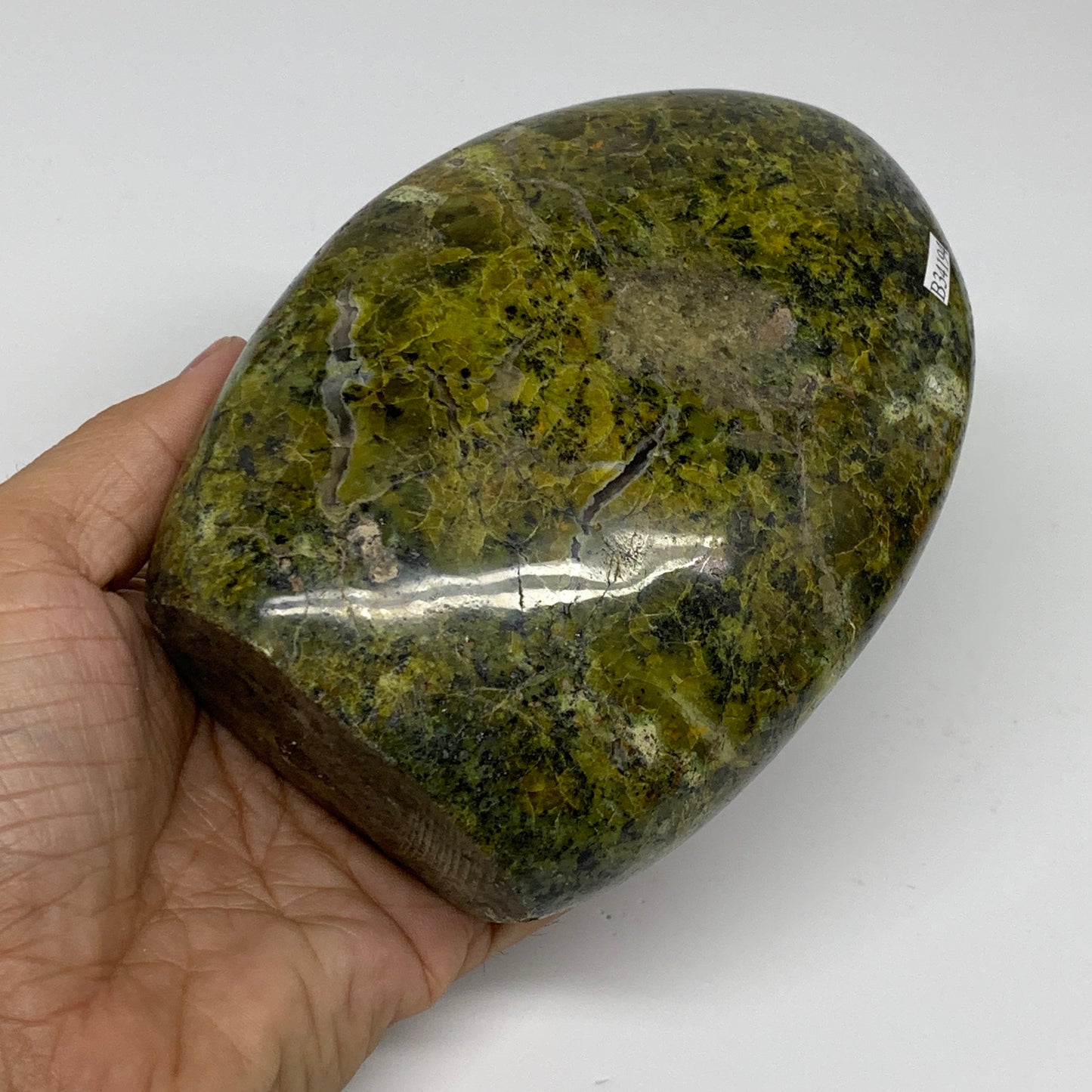 2.3 lbs, 5.1"x3.8"x2.5", Green Opal Crystal Freeform Polished Gemstone, B34194