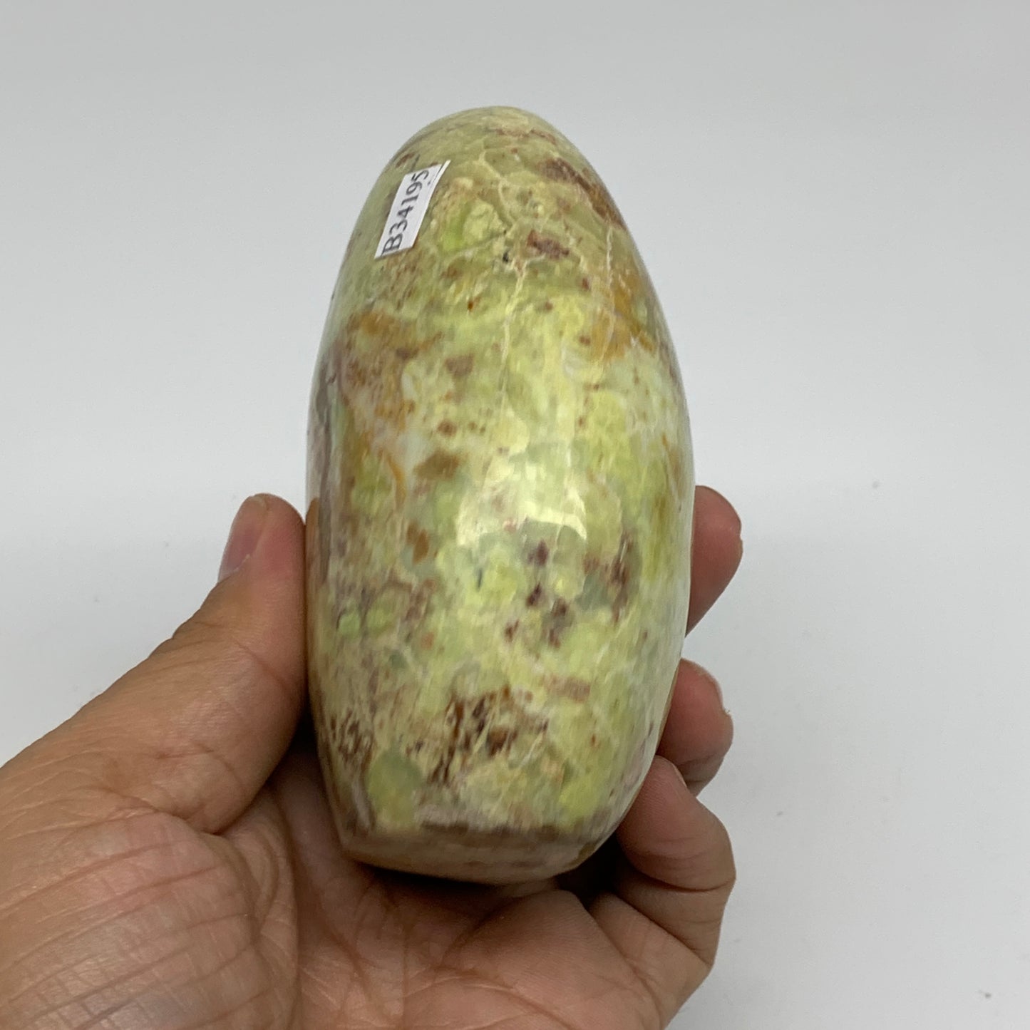 0.83 lbs, 3.9"x2.7"x1.8", Green Opal Crystal Freeform Polished Gemstone, B34195