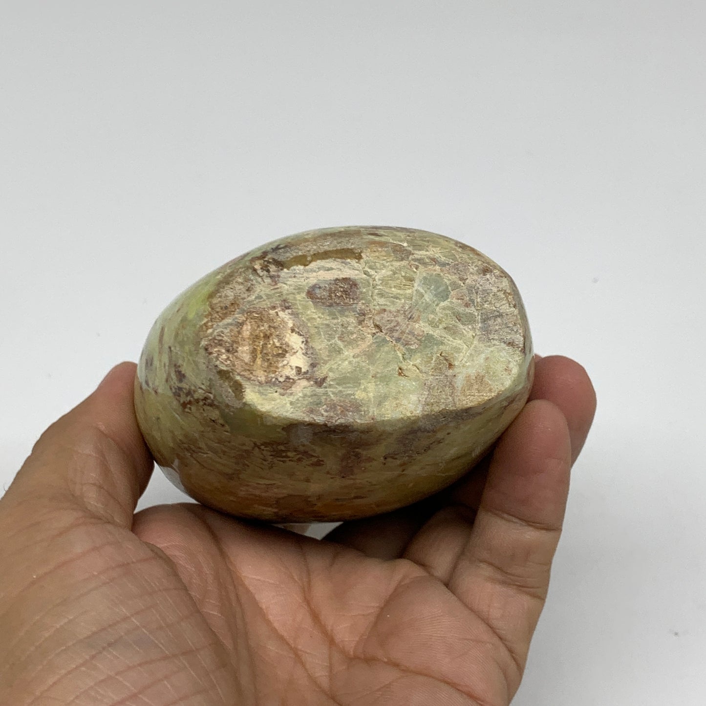 0.83 lbs, 3.9"x2.7"x1.8", Green Opal Crystal Freeform Polished Gemstone, B34195