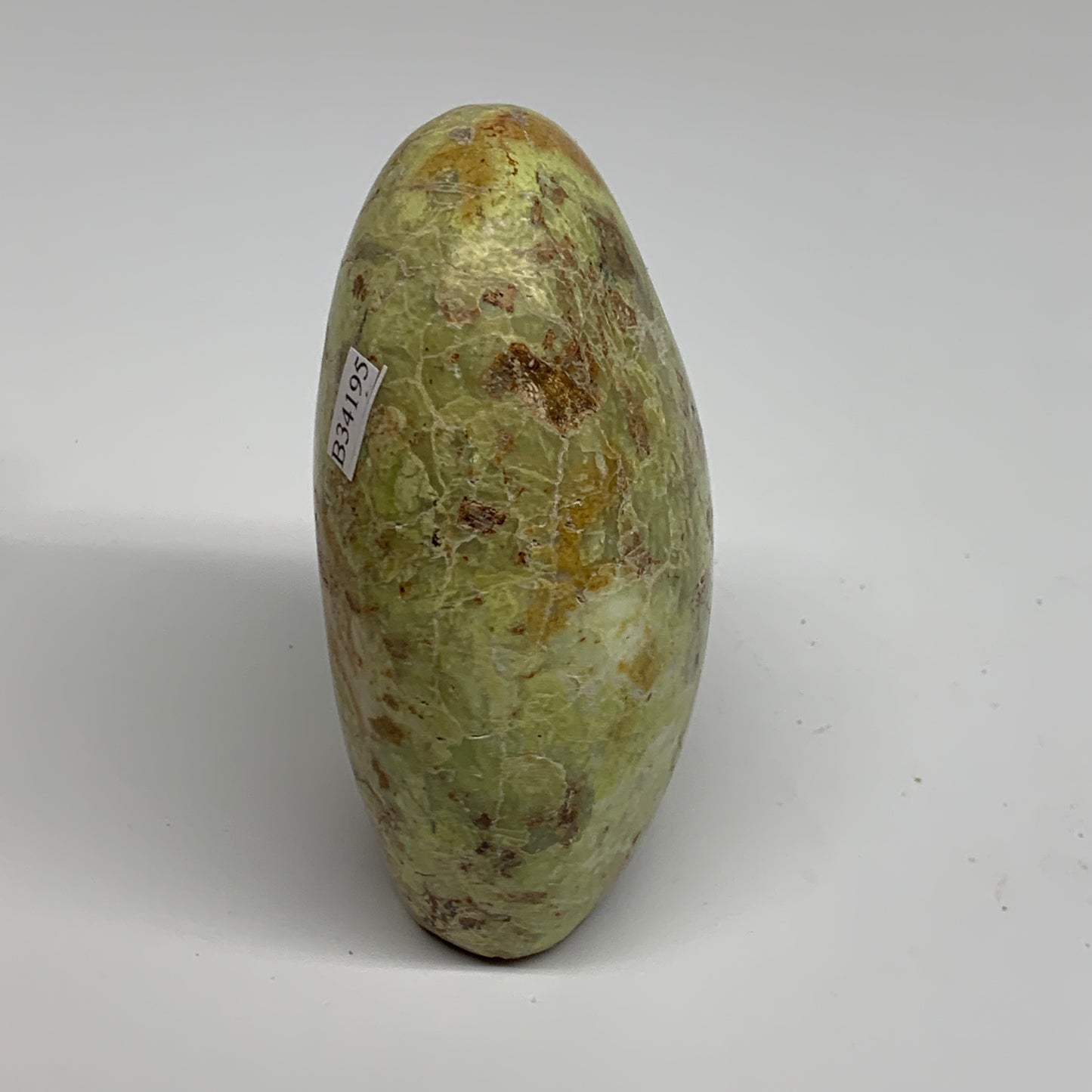 0.83 lbs, 3.9"x2.7"x1.8", Green Opal Crystal Freeform Polished Gemstone, B34195