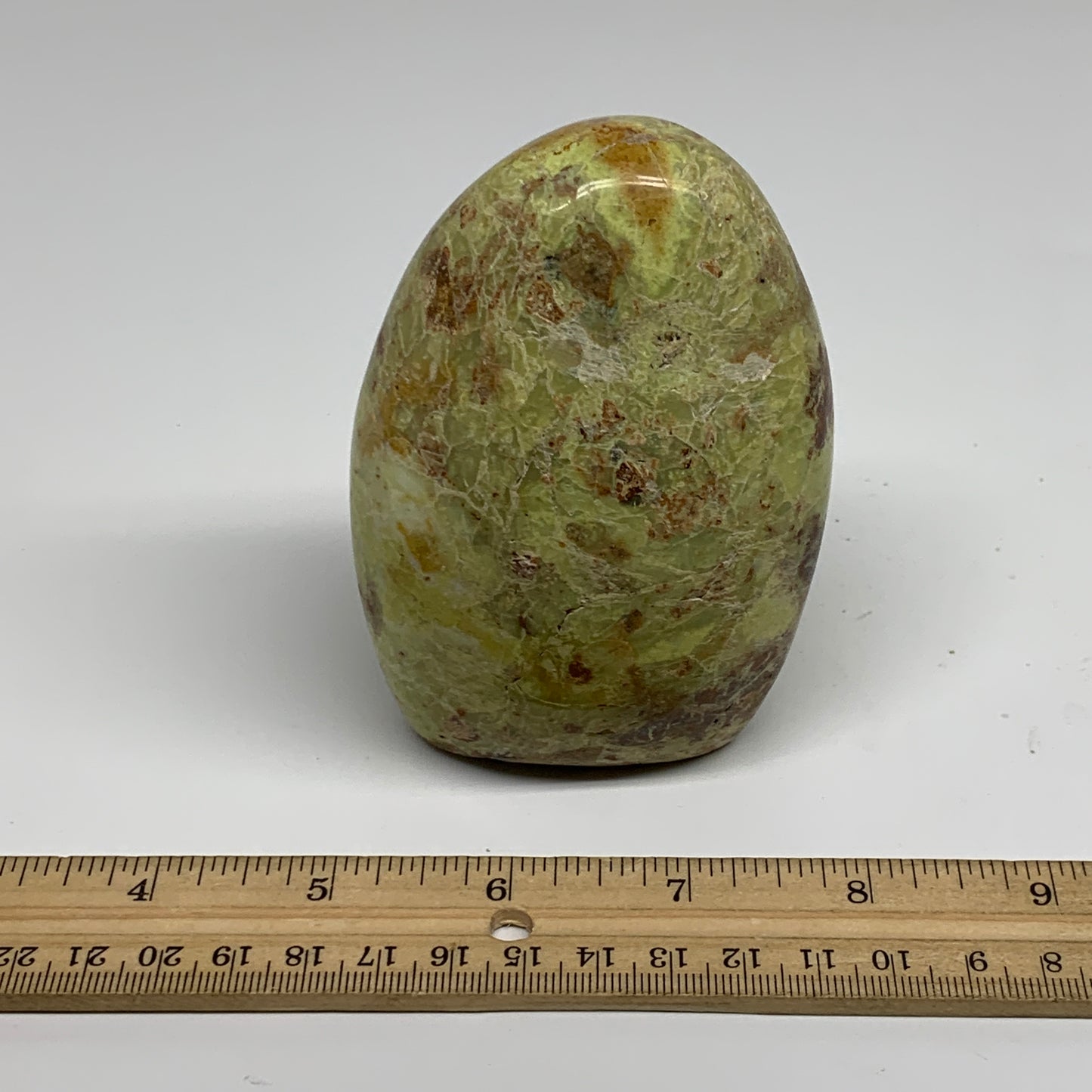 0.83 lbs, 3.9"x2.7"x1.8", Green Opal Crystal Freeform Polished Gemstone, B34195