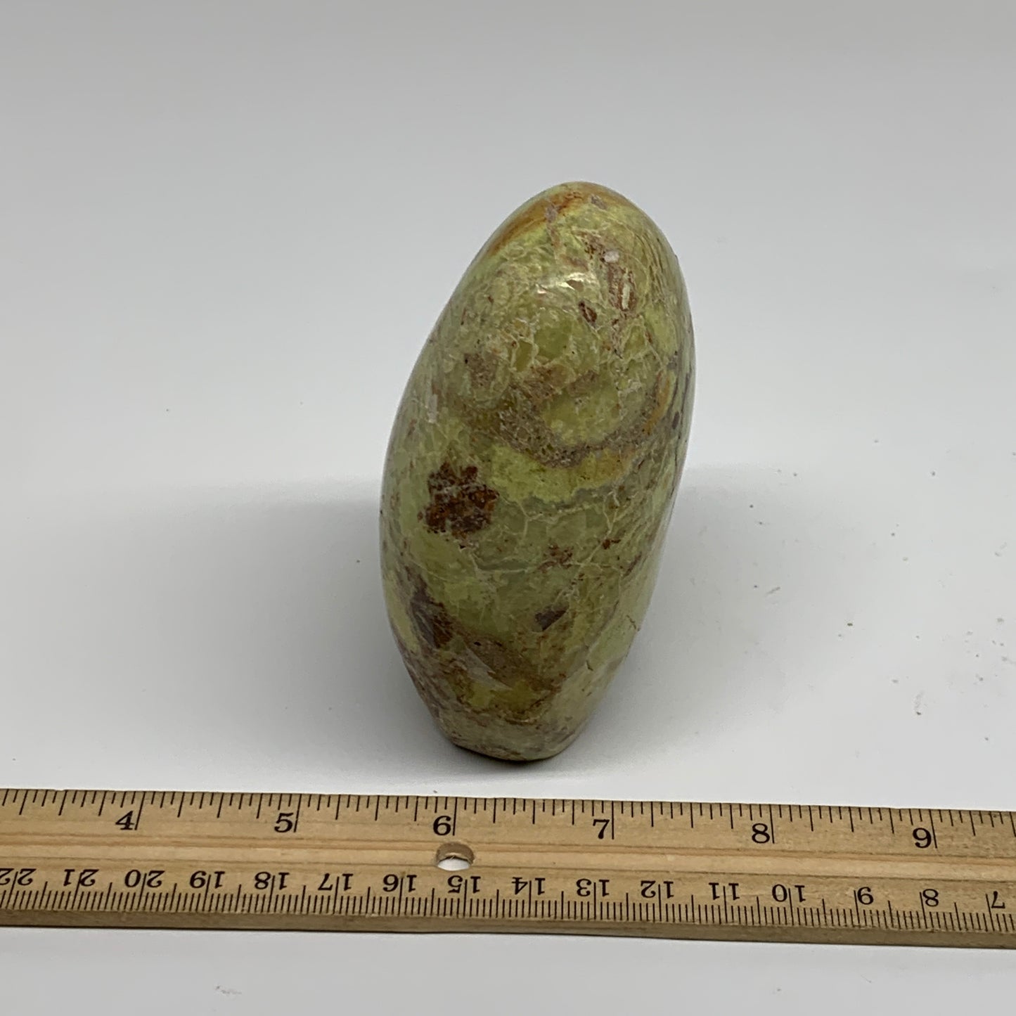 0.83 lbs, 3.9"x2.7"x1.8", Green Opal Crystal Freeform Polished Gemstone, B34195