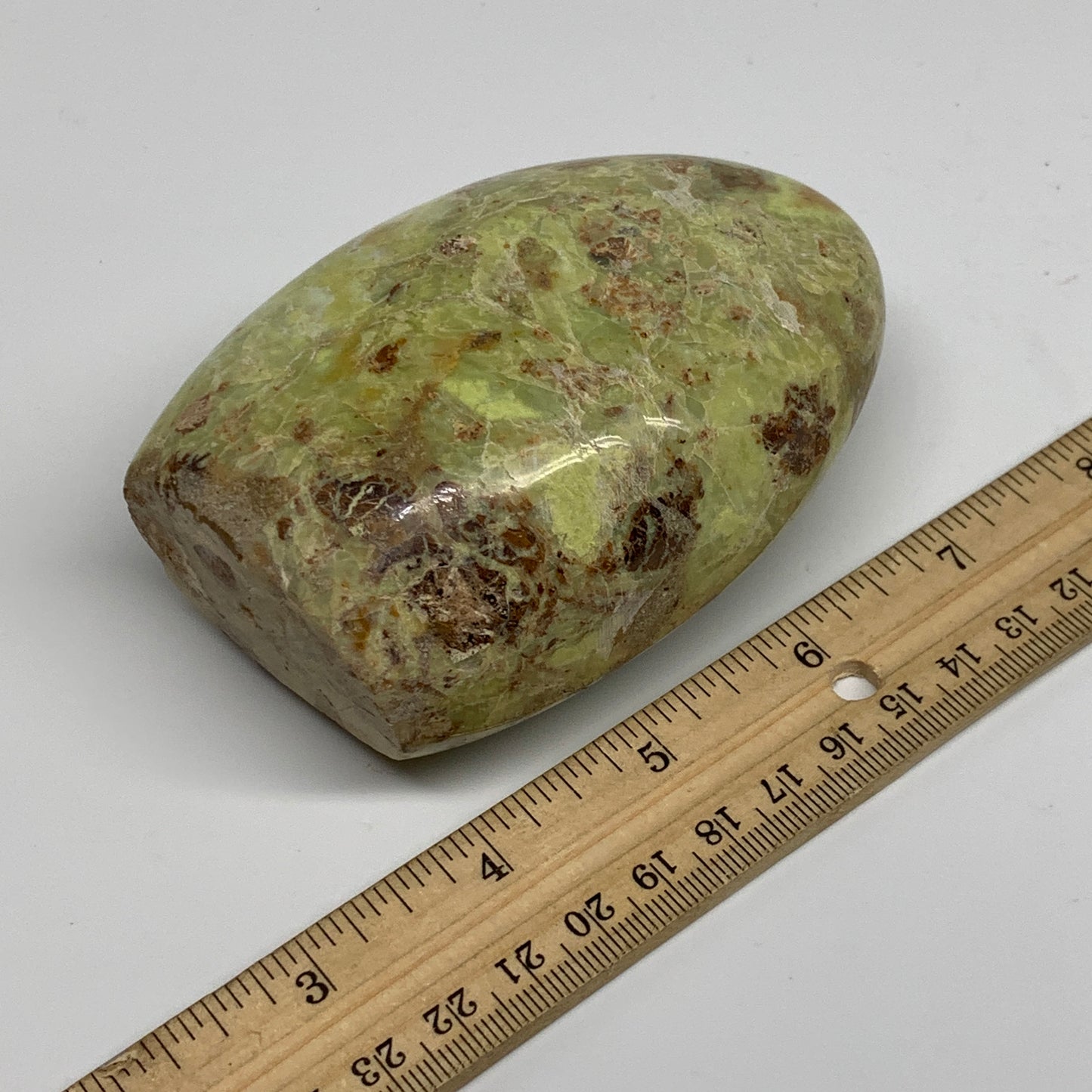 0.83 lbs, 3.9"x2.7"x1.8", Green Opal Crystal Freeform Polished Gemstone, B34195