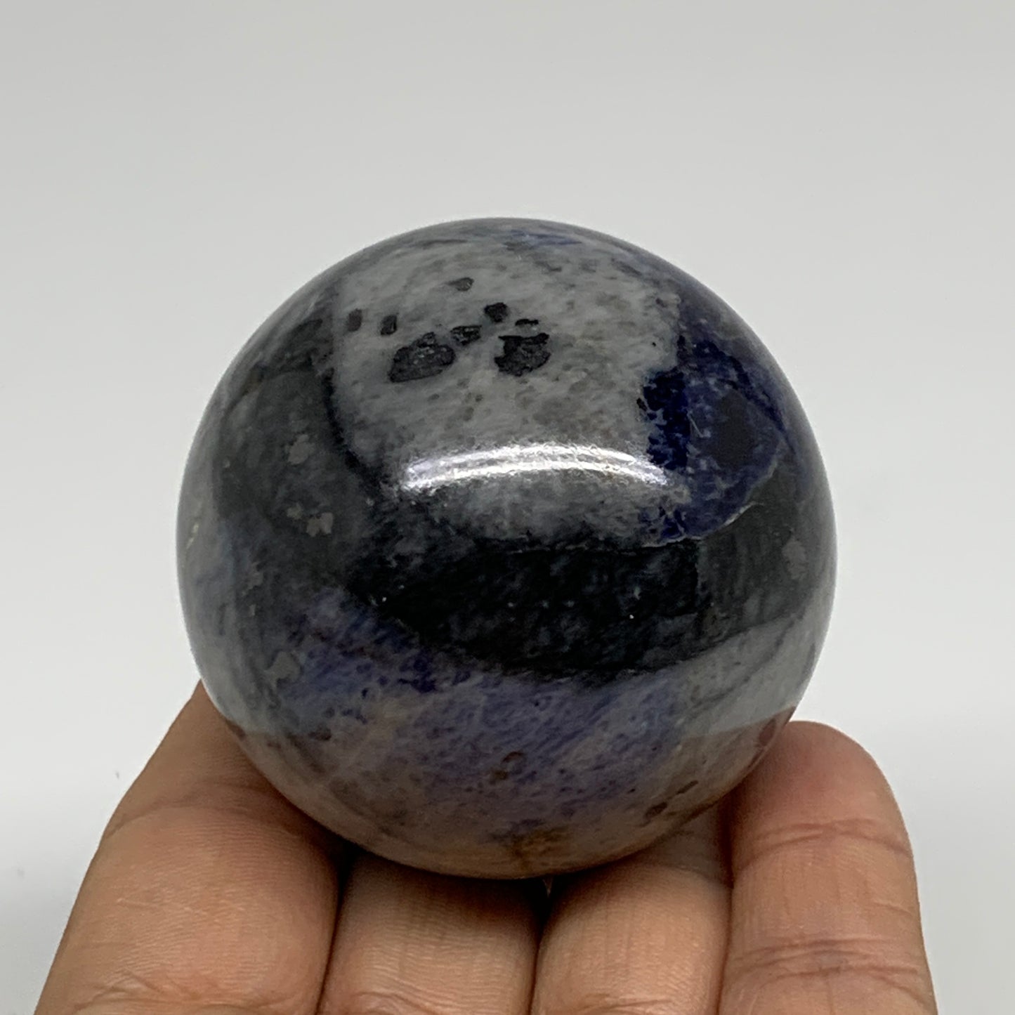 220g, 2.1"(52mm), Natural Sodalite Sphere Crystal Gemstone Ball @Brazil,B34216