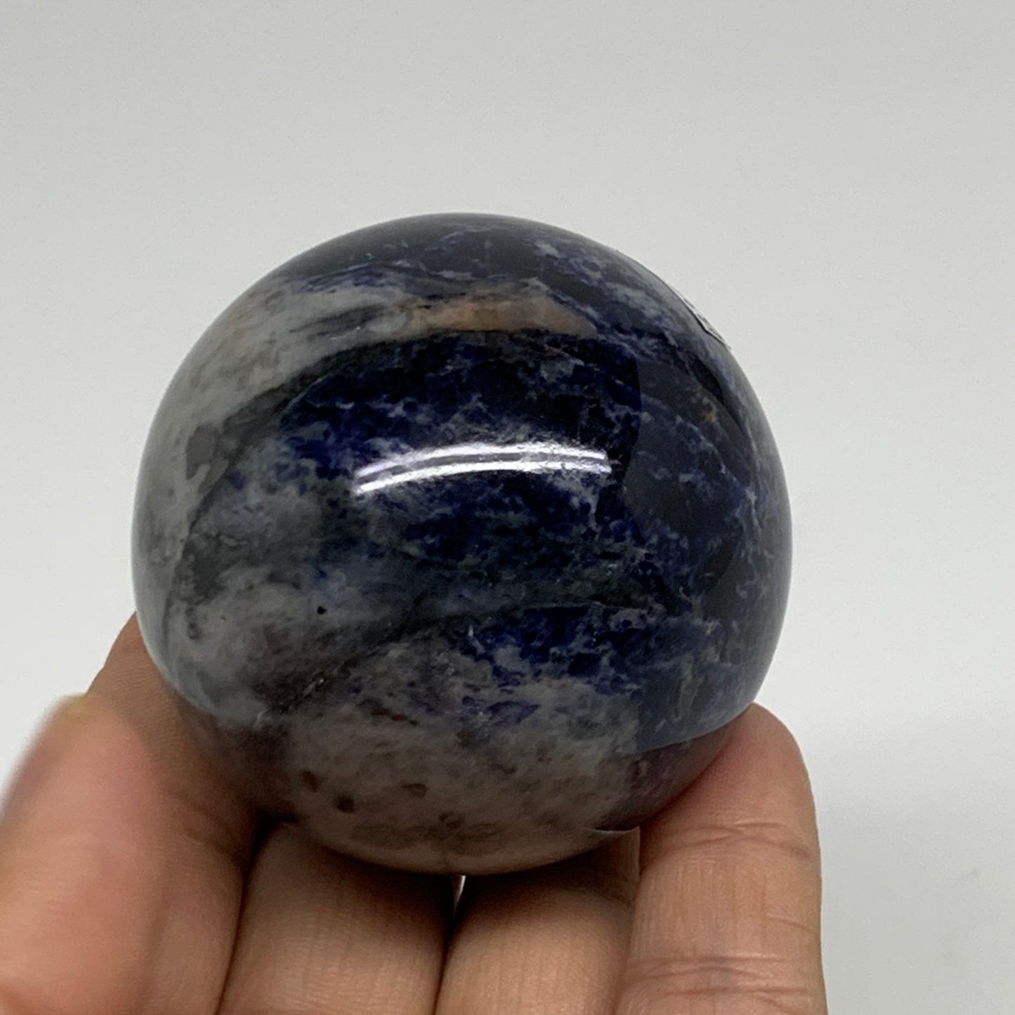 220g, 2.1"(52mm), Natural Sodalite Sphere Crystal Gemstone Ball @Brazil,B34216