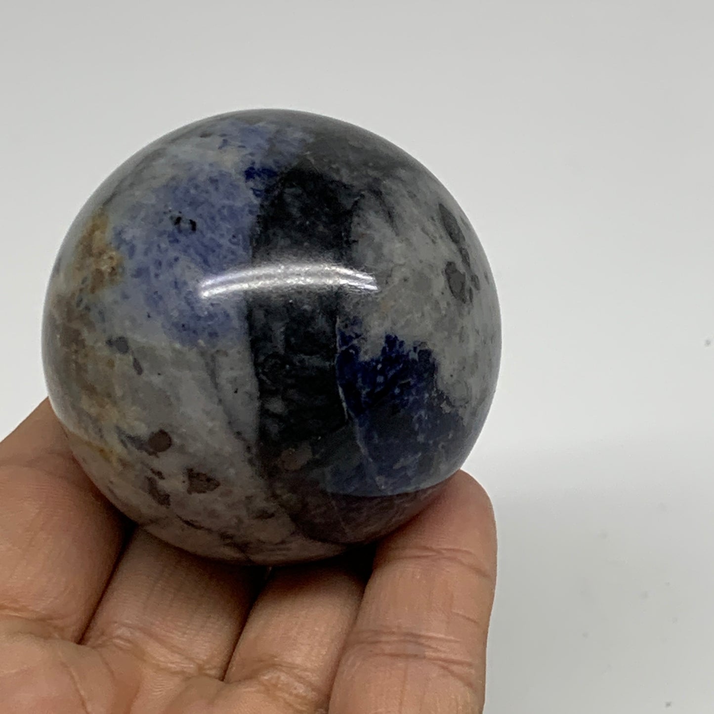 220g, 2.1"(52mm), Natural Sodalite Sphere Crystal Gemstone Ball @Brazil,B34216