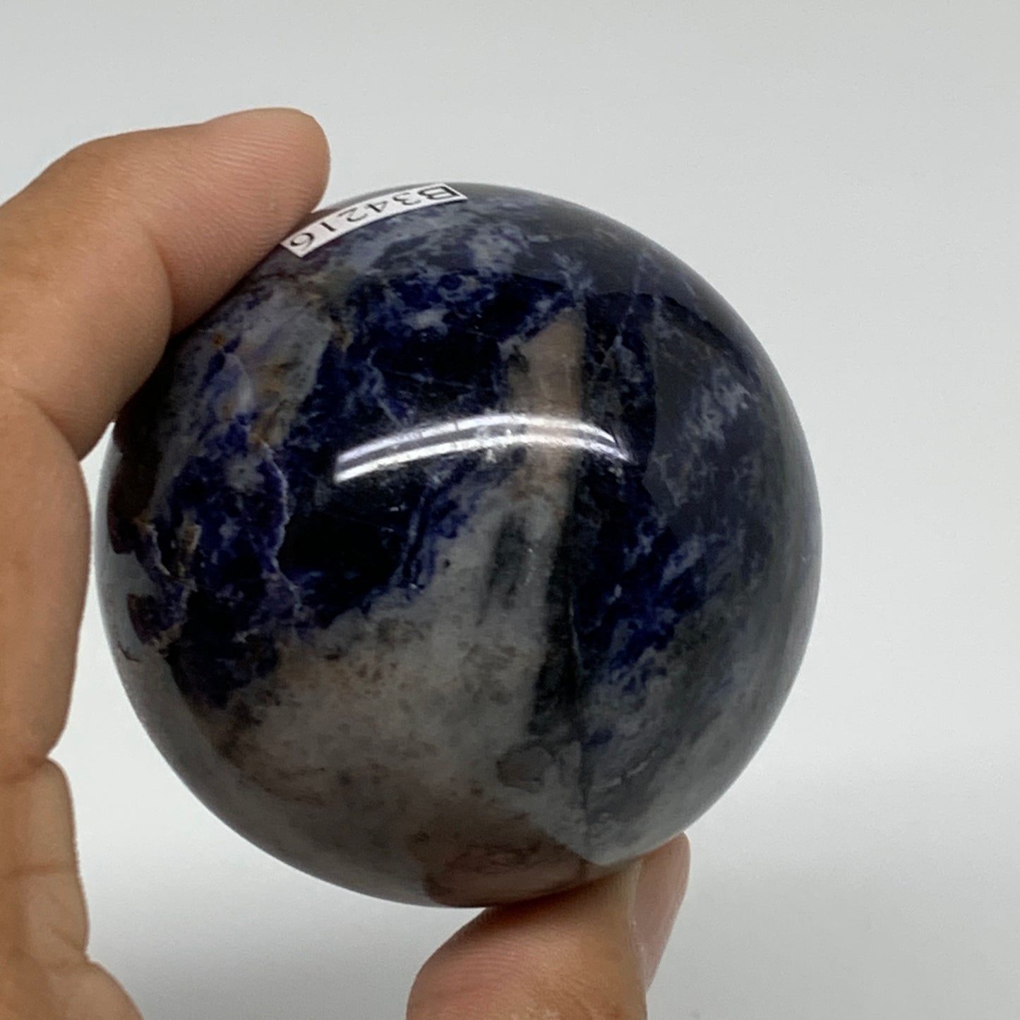 220g, 2.1"(52mm), Natural Sodalite Sphere Crystal Gemstone Ball @Brazil,B34216