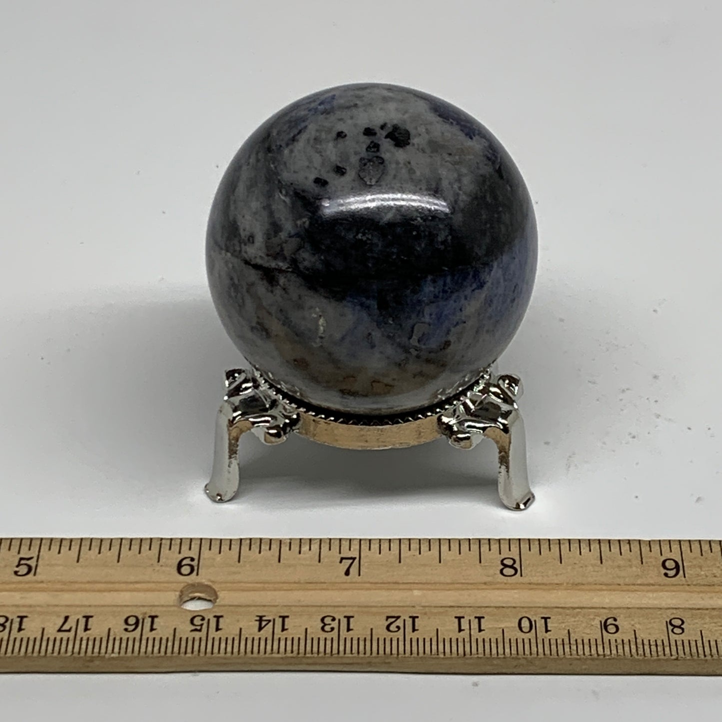 220g, 2.1"(52mm), Natural Sodalite Sphere Crystal Gemstone Ball @Brazil,B34216