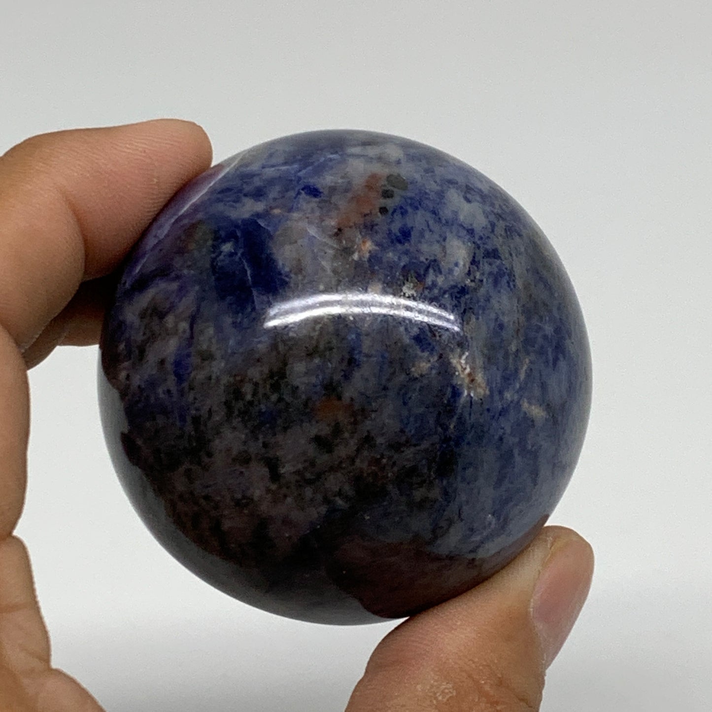 201.6g, 2.1"(52mm), Natural Sodalite Sphere Crystal Gemstone Ball @Brazil,B34218
