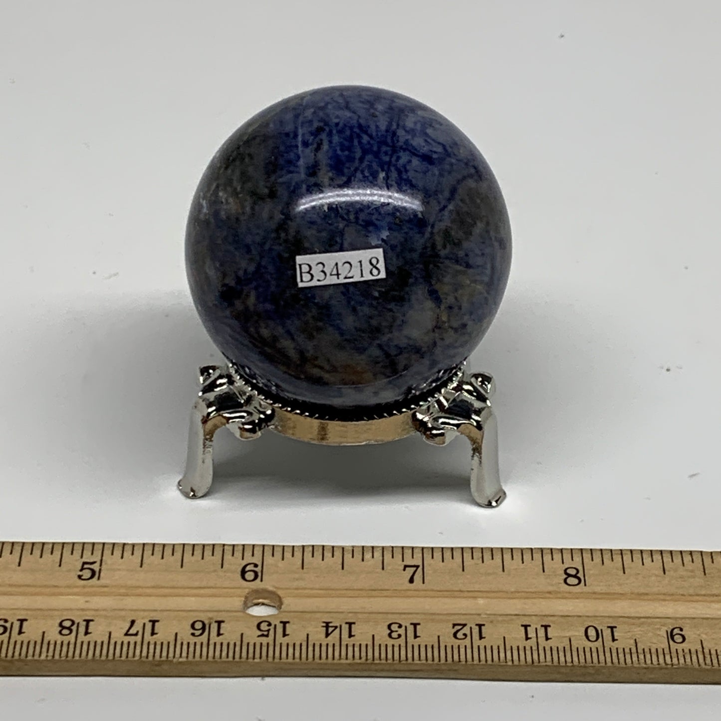 201.6g, 2.1"(52mm), Natural Sodalite Sphere Crystal Gemstone Ball @Brazil,B34218