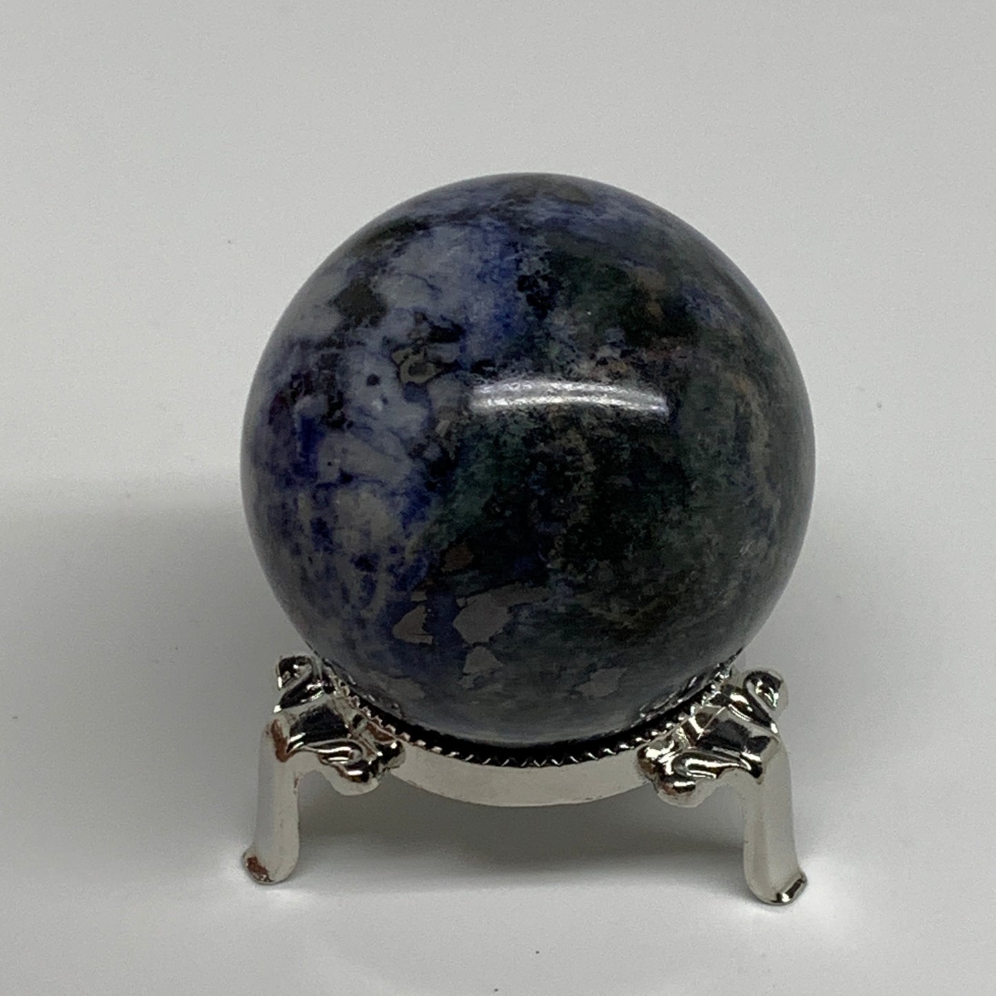 210g, 2.1"(53mm), Natural Sodalite Sphere Crystal Gemstone Ball @Brazil,B34222