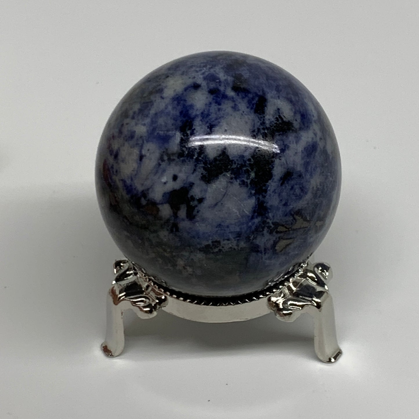 210g, 2.1"(53mm), Natural Sodalite Sphere Crystal Gemstone Ball @Brazil,B34222