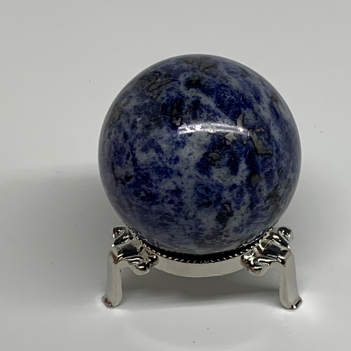 210g, 2.1"(53mm), Natural Sodalite Sphere Crystal Gemstone Ball @Brazil,B34222