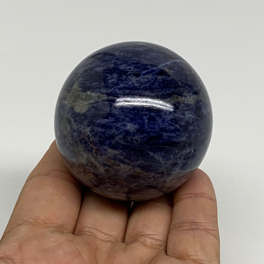 206.2g, 2.1"(53mm), Natural Sodalite Sphere Crystal Gemstone Ball @Brazil,B34223
