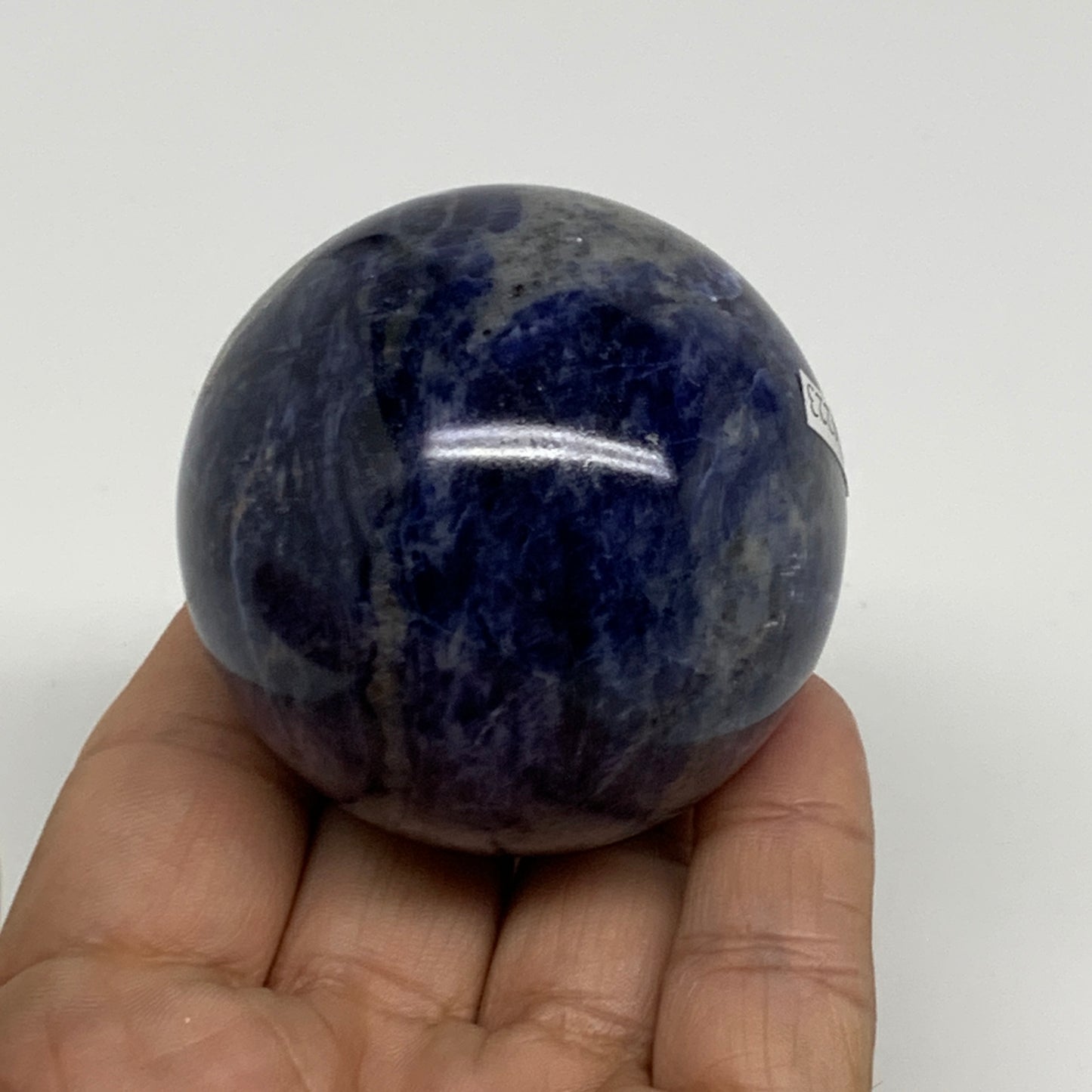 206.2g, 2.1"(53mm), Natural Sodalite Sphere Crystal Gemstone Ball @Brazil,B34223