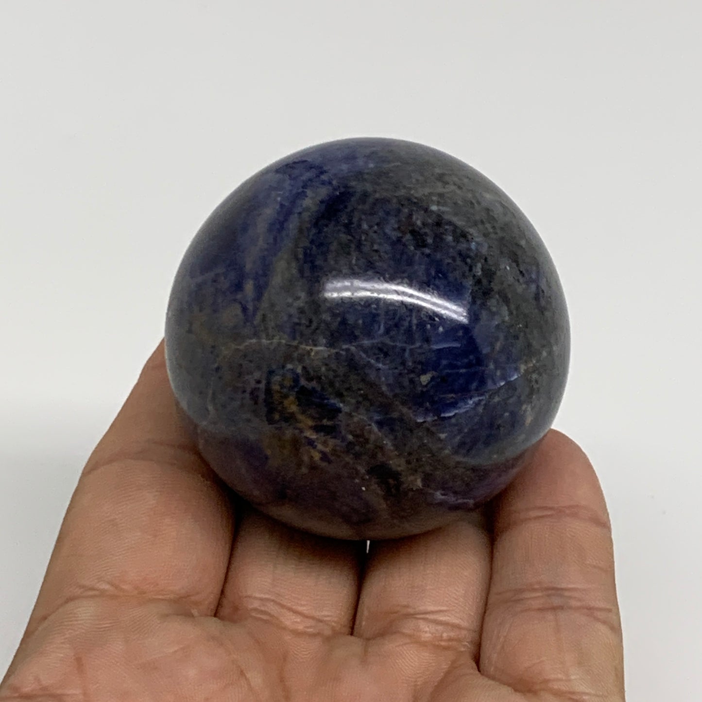 158.9g, 2"(50mm), Natural Sodalite Sphere Crystal Gemstone Ball @Brazil,B34225