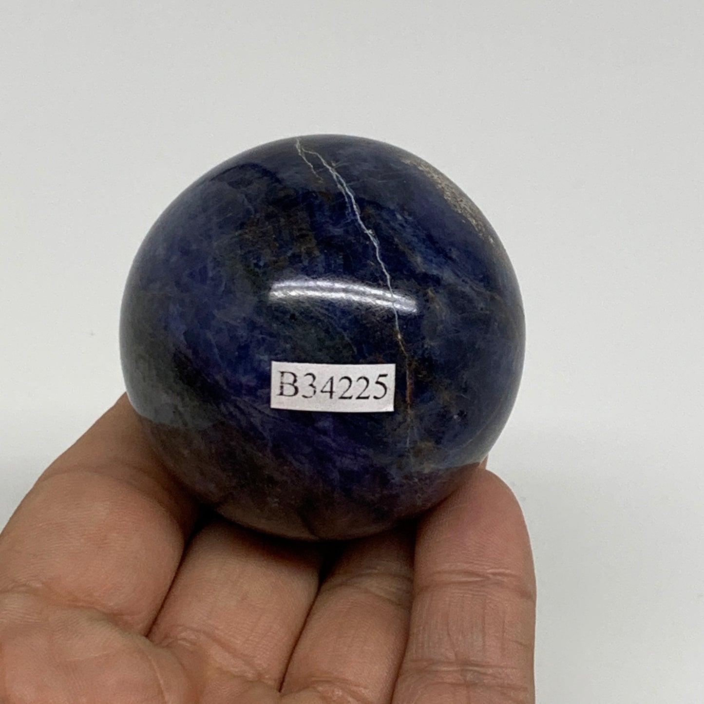 158.9g, 2"(50mm), Natural Sodalite Sphere Crystal Gemstone Ball @Brazil,B34225
