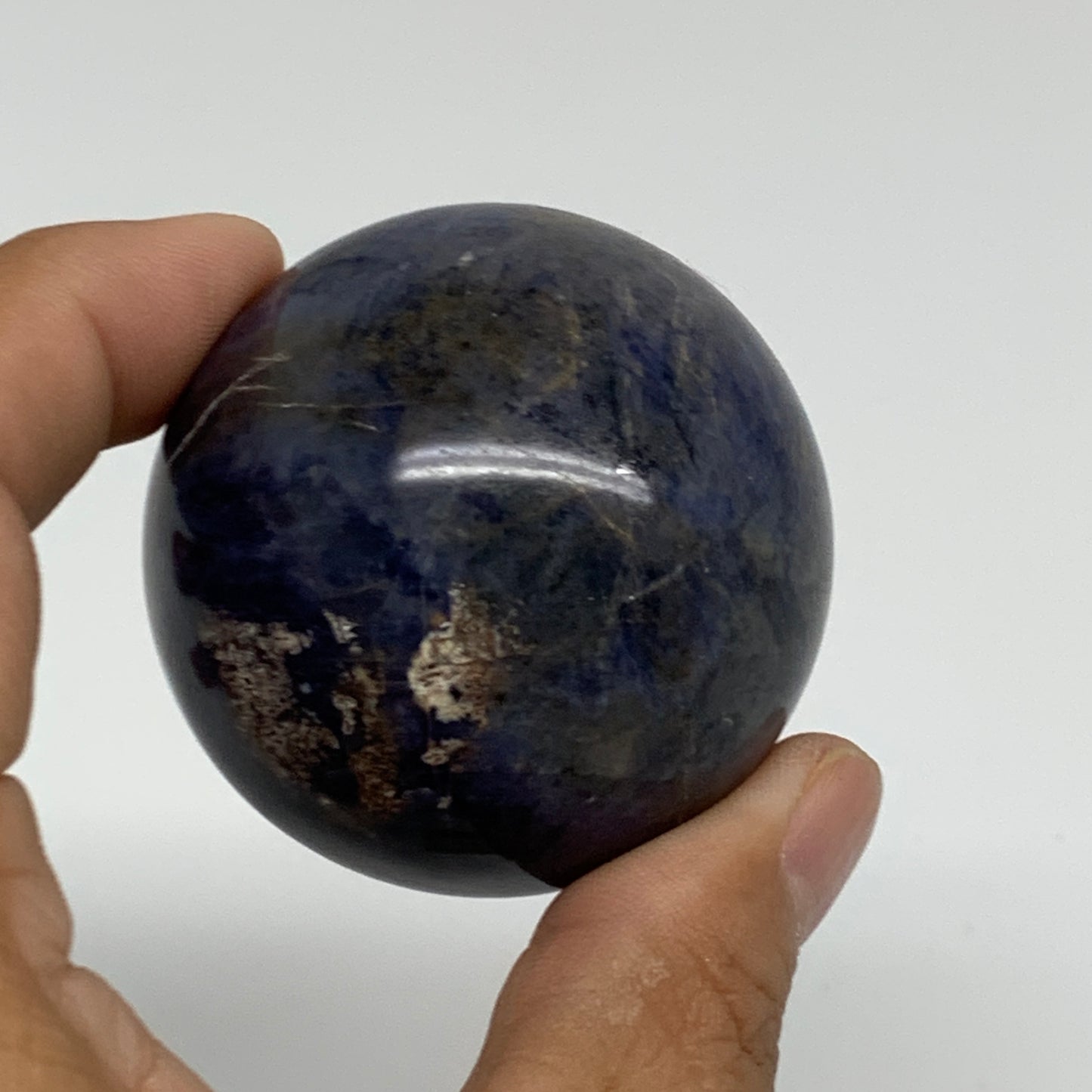 158.9g, 2"(50mm), Natural Sodalite Sphere Crystal Gemstone Ball @Brazil,B34225