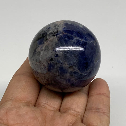 148.3g, 1.8"(47mm), Natural Sodalite Sphere Crystal Gemstone Ball @Brazil,B34226