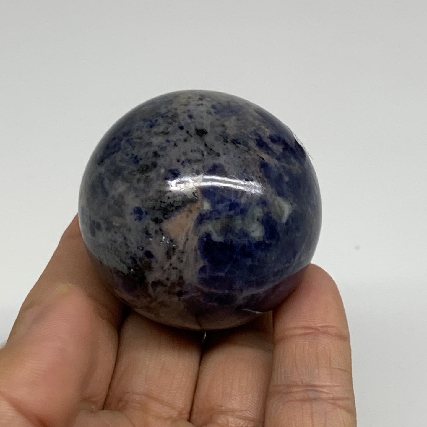 148.3g, 1.8"(47mm), Natural Sodalite Sphere Crystal Gemstone Ball @Brazil,B34226