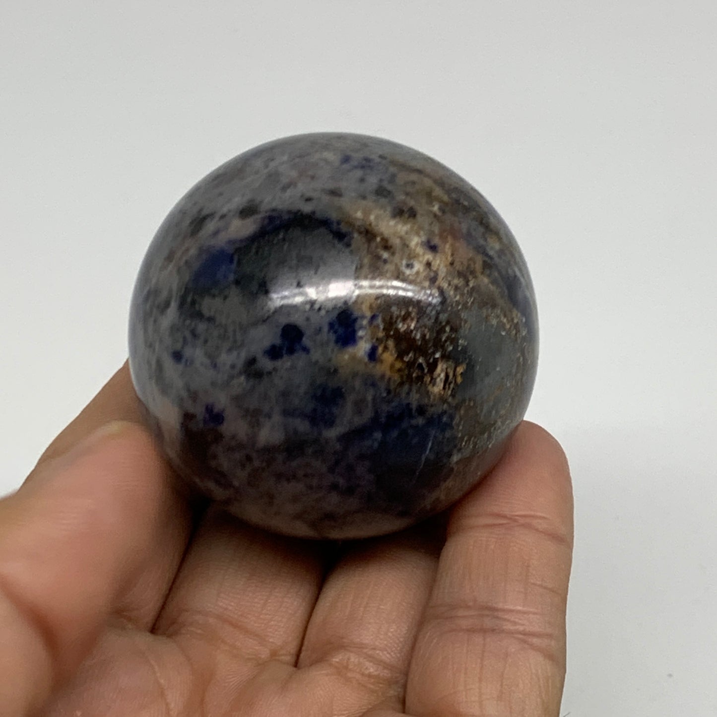 148.3g, 1.8"(47mm), Natural Sodalite Sphere Crystal Gemstone Ball @Brazil,B34226
