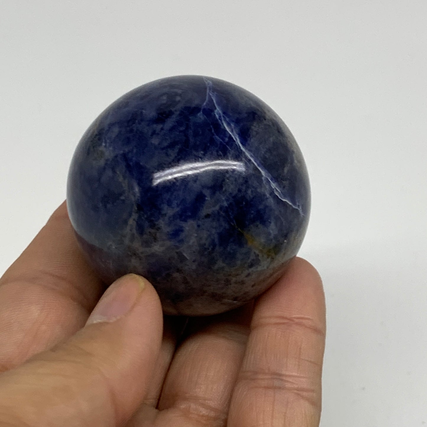 148.3g, 1.8"(47mm), Natural Sodalite Sphere Crystal Gemstone Ball @Brazil,B34226