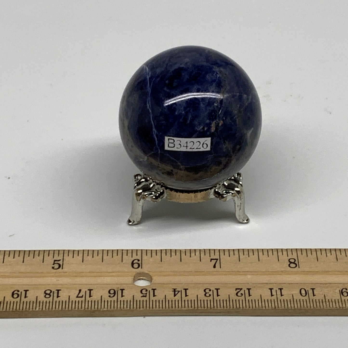 148.3g, 1.8"(47mm), Natural Sodalite Sphere Crystal Gemstone Ball @Brazil,B34226