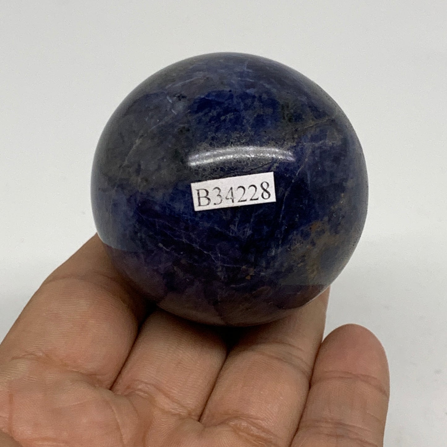 166.8g, 2"(50mm), Natural Sodalite Sphere Crystal Gemstone Ball @Brazil,B34228