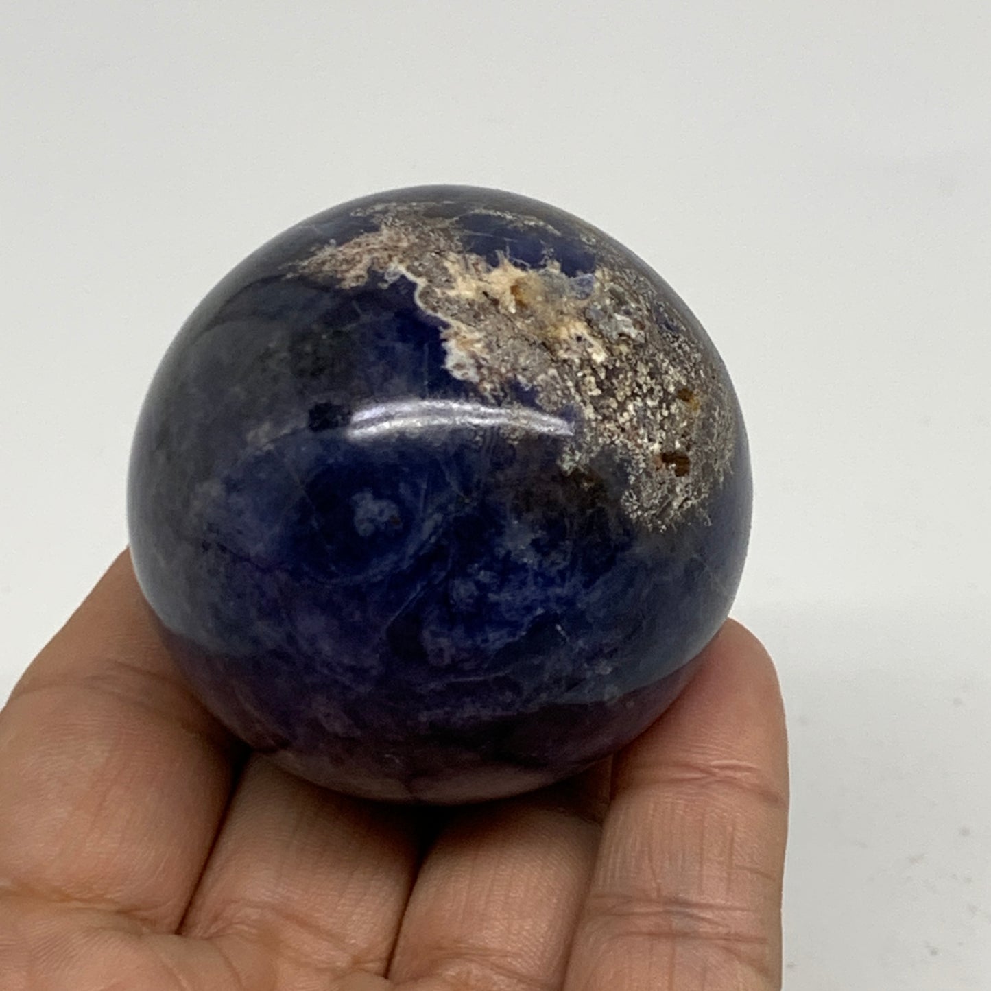 166.8g, 2"(50mm), Natural Sodalite Sphere Crystal Gemstone Ball @Brazil,B34228