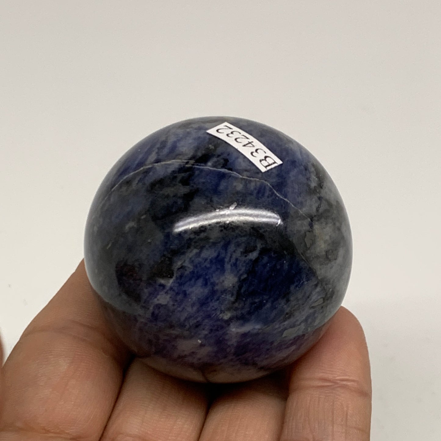 150g, 1.9"(47mm), Natural Sodalite Sphere Crystal Gemstone Ball @Brazil,B34232