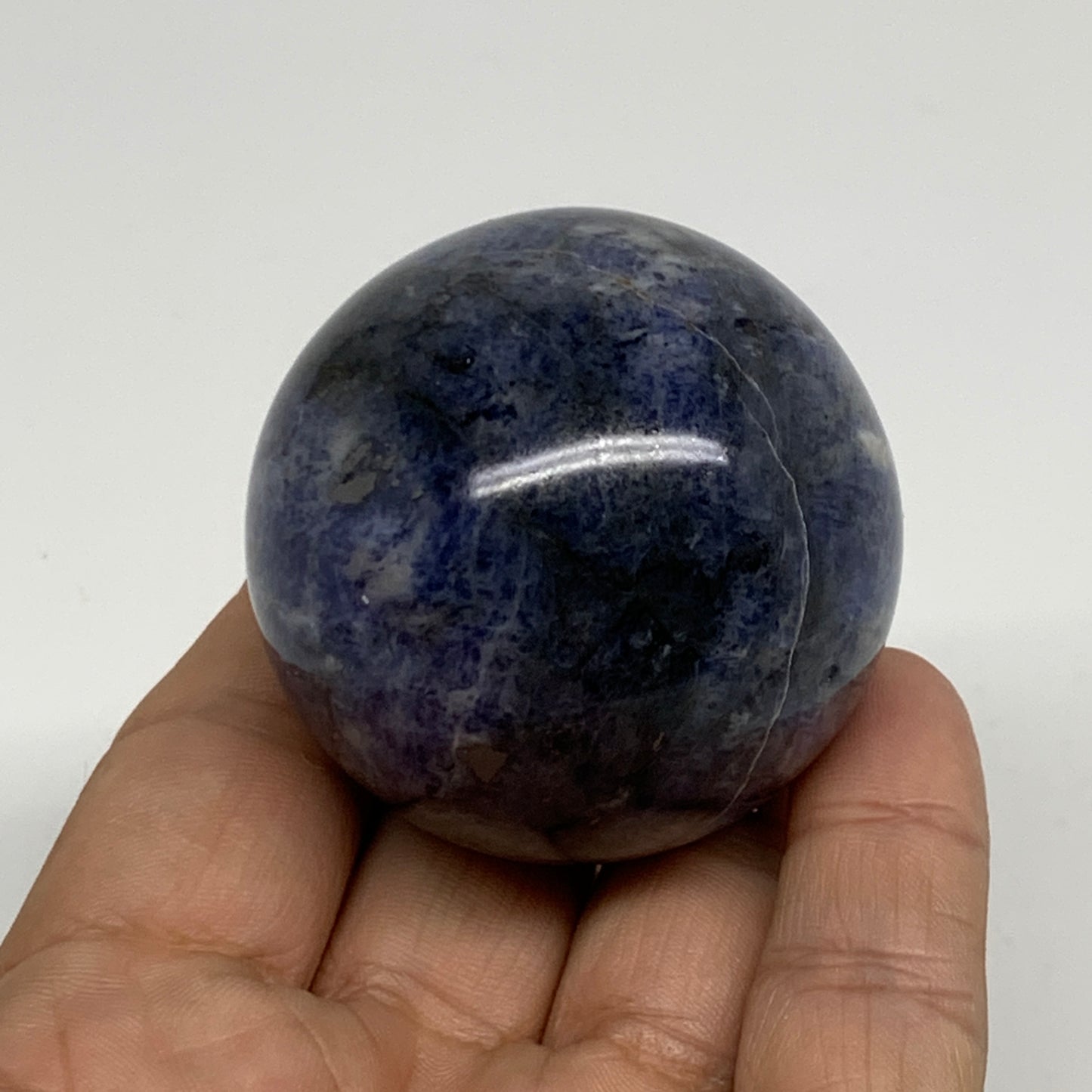 150g, 1.9"(47mm), Natural Sodalite Sphere Crystal Gemstone Ball @Brazil,B34232
