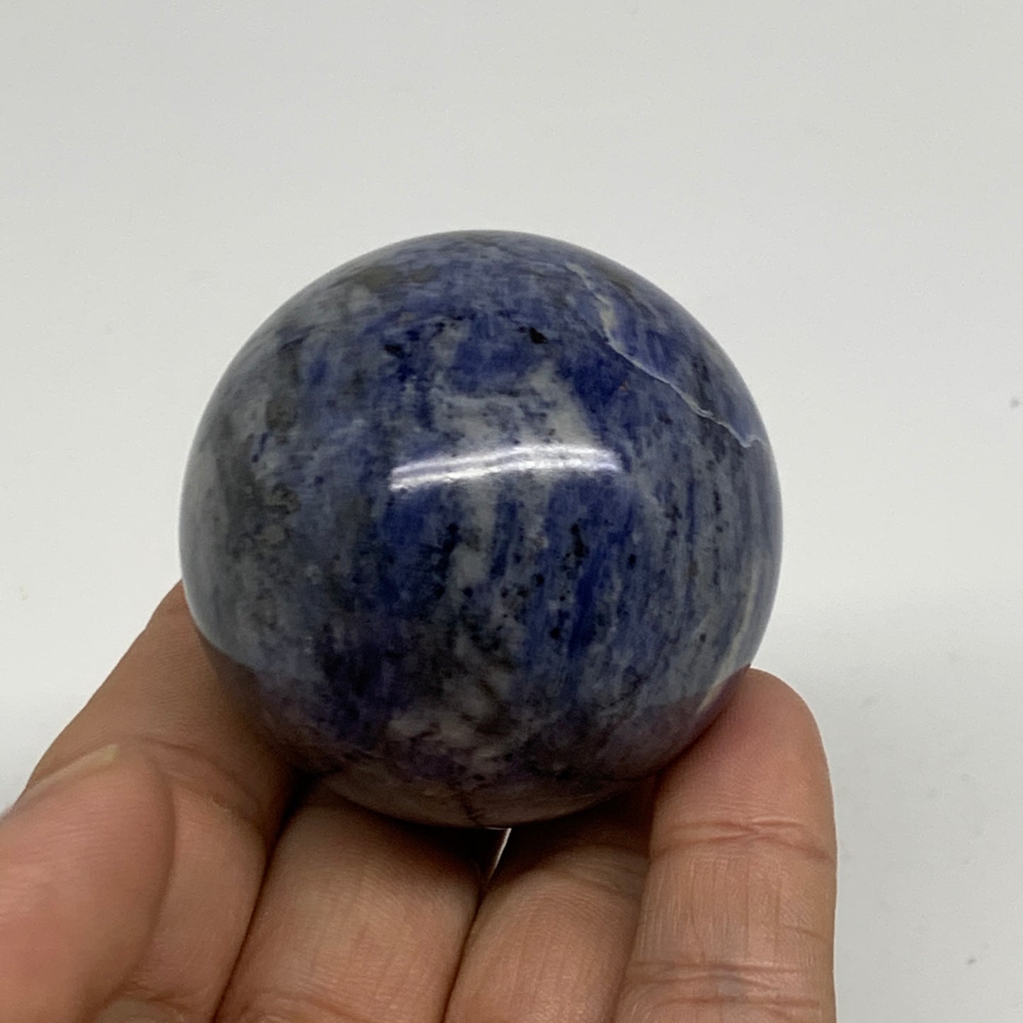 150g, 1.9"(47mm), Natural Sodalite Sphere Crystal Gemstone Ball @Brazil,B34232