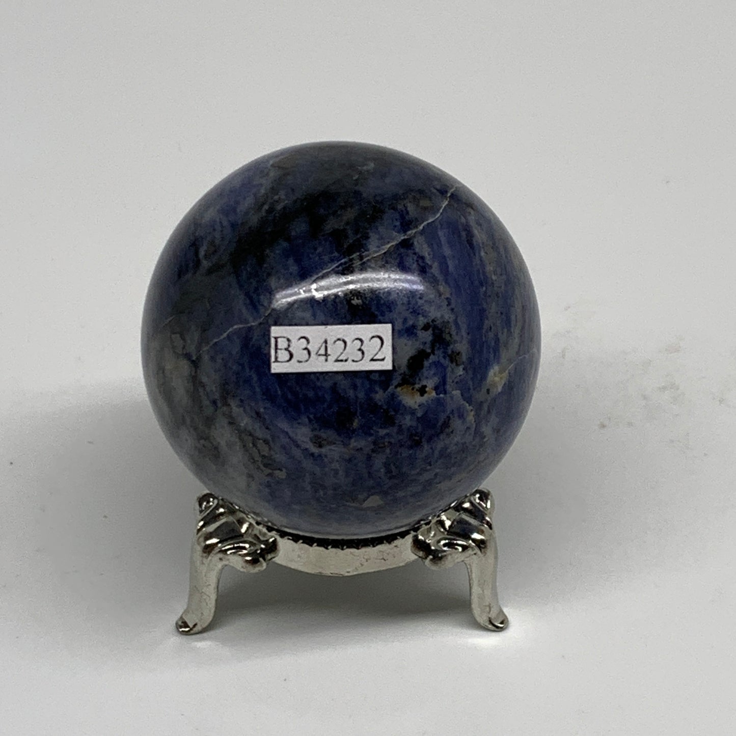 150g, 1.9"(47mm), Natural Sodalite Sphere Crystal Gemstone Ball @Brazil,B34232