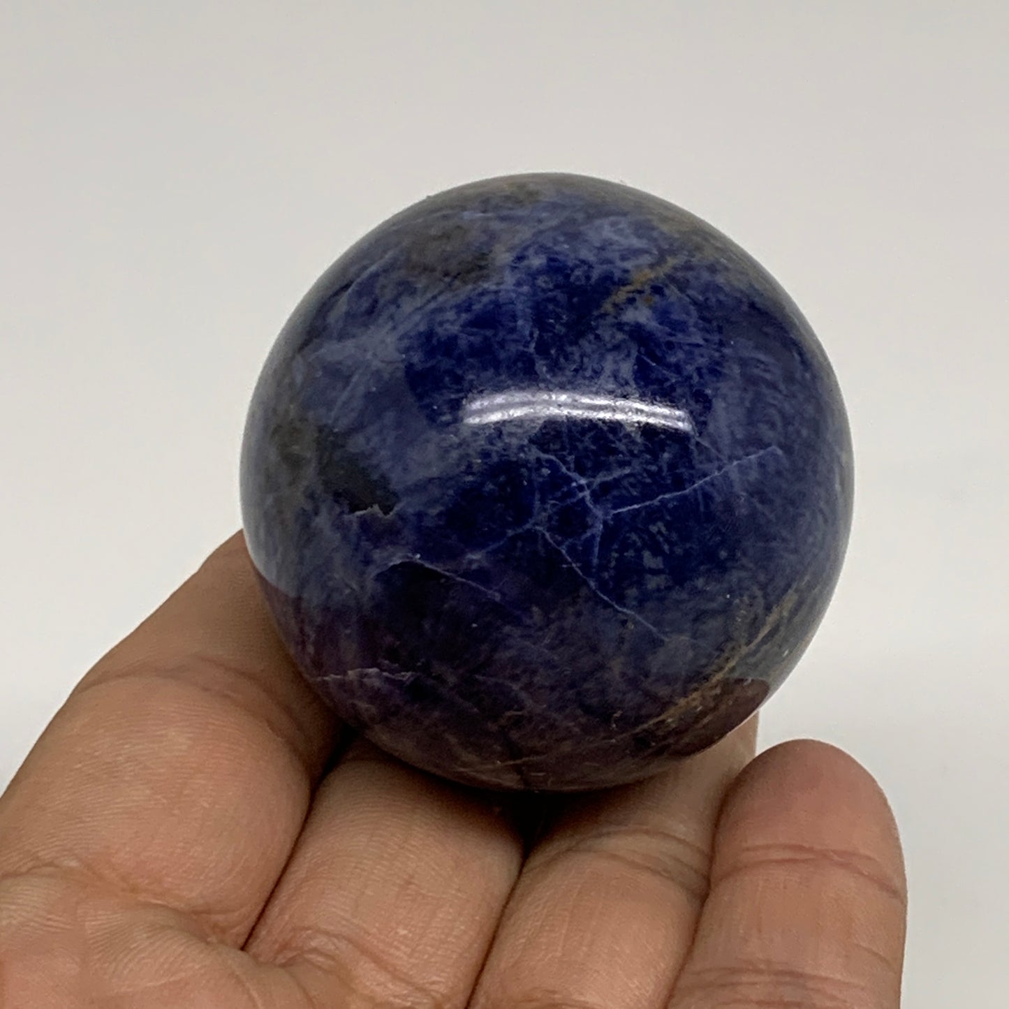 135.4g, 1.8"(46mm), Natural Sodalite Sphere Crystal Gemstone Ball @Brazil,B34236