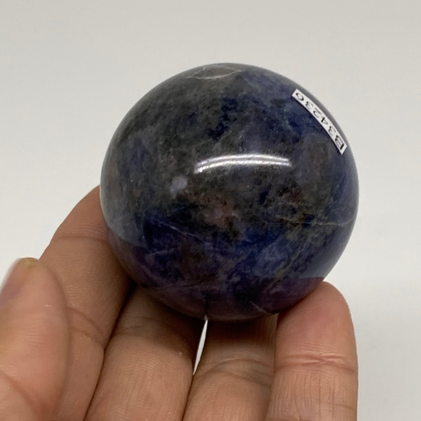 135.4g, 1.8"(46mm), Natural Sodalite Sphere Crystal Gemstone Ball @Brazil,B34236