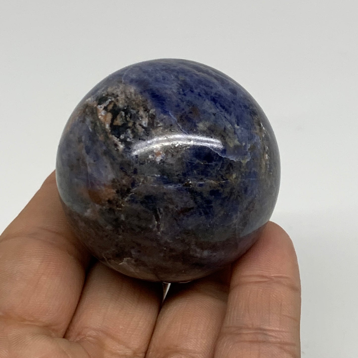 135.4g, 1.8"(46mm), Natural Sodalite Sphere Crystal Gemstone Ball @Brazil,B34236