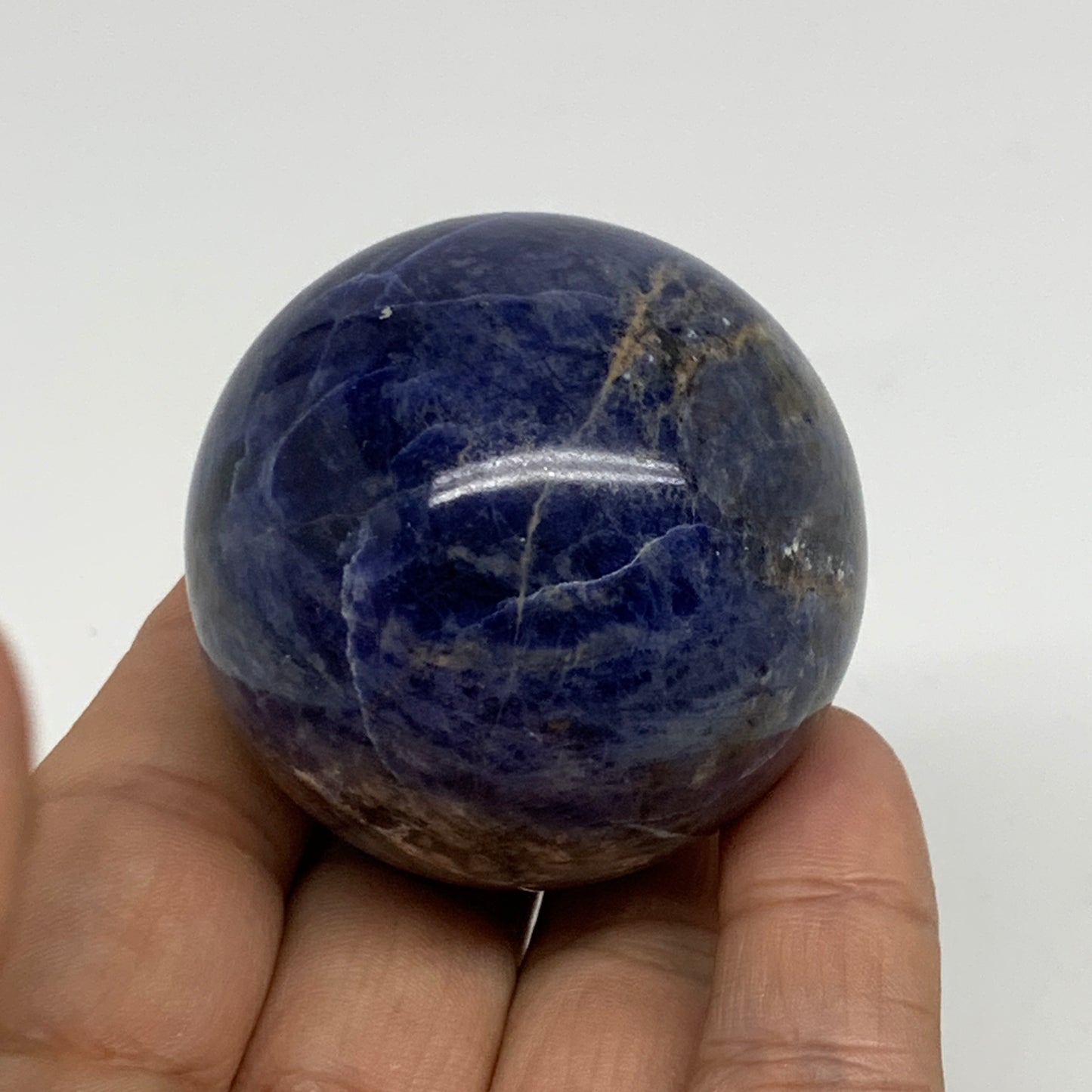 135.4g, 1.8"(46mm), Natural Sodalite Sphere Crystal Gemstone Ball @Brazil,B34236