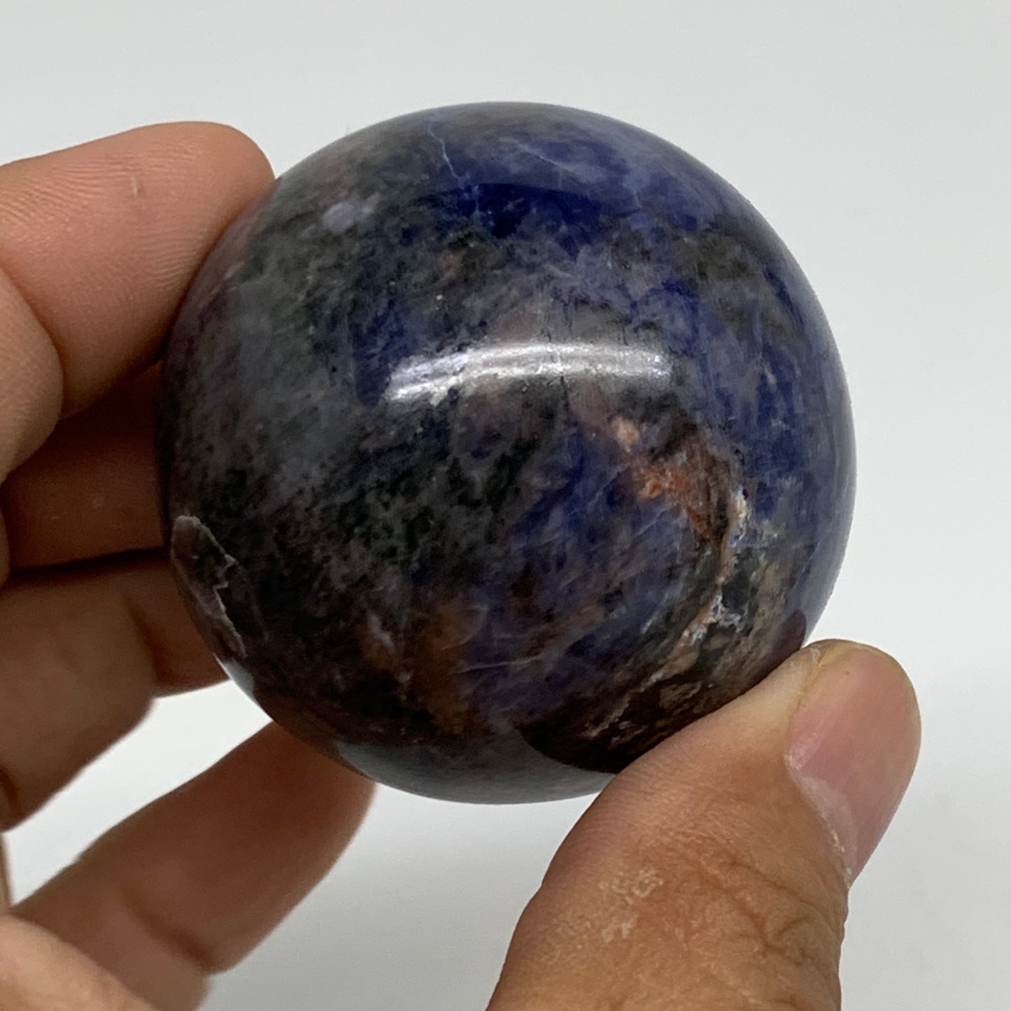 135.4g, 1.8"(46mm), Natural Sodalite Sphere Crystal Gemstone Ball @Brazil,B34236