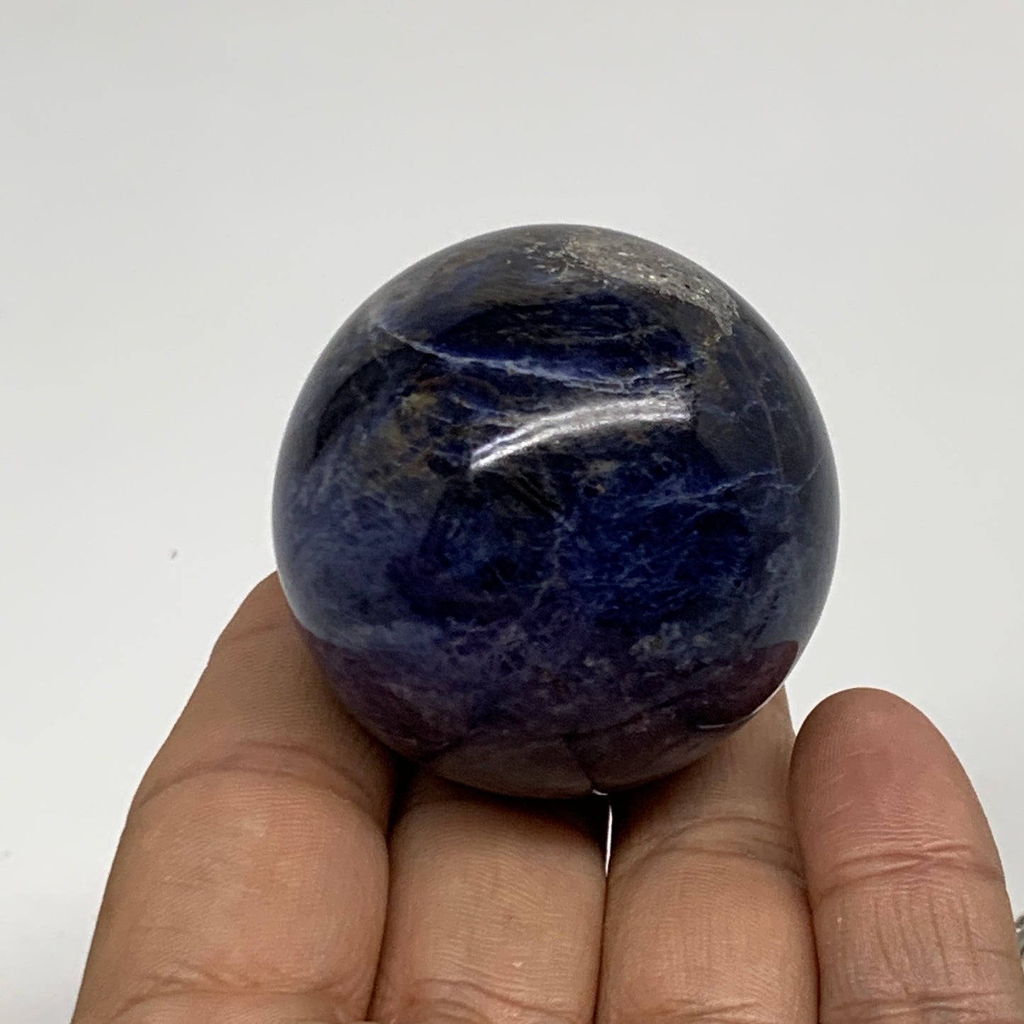 110g, 1.7"(44mm), Natural Sodalite Sphere Crystal Gemstone Ball @Brazil,B34237