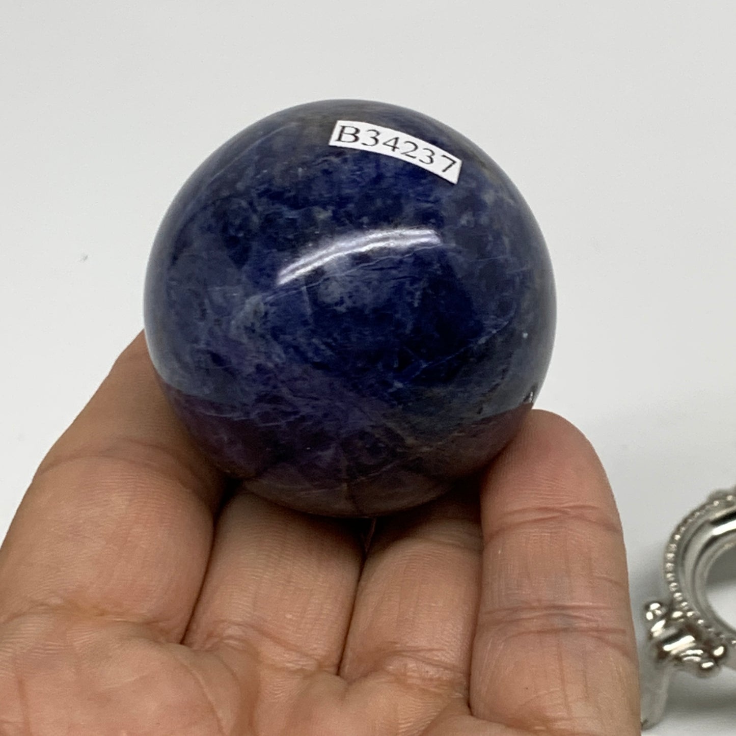 110g, 1.7"(44mm), Natural Sodalite Sphere Crystal Gemstone Ball @Brazil,B34237
