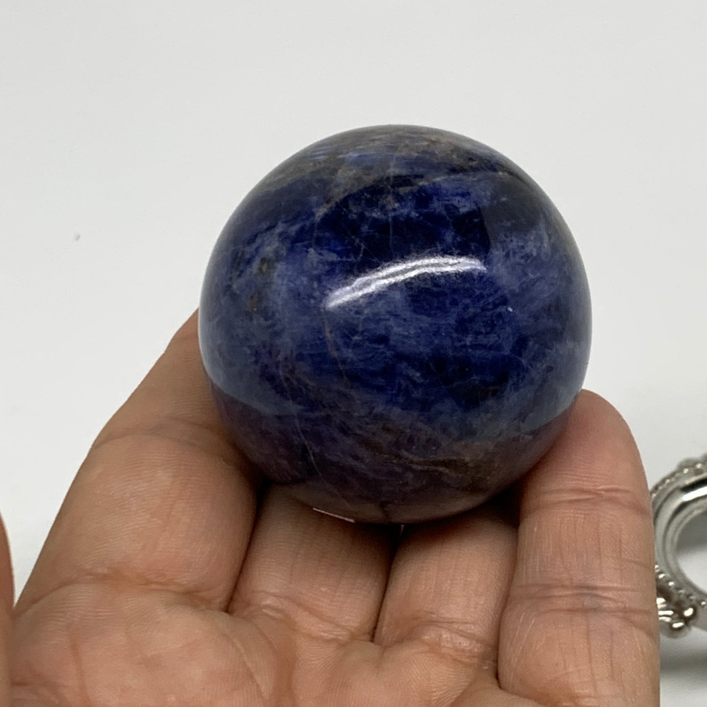 110g, 1.7"(44mm), Natural Sodalite Sphere Crystal Gemstone Ball @Brazil,B34237