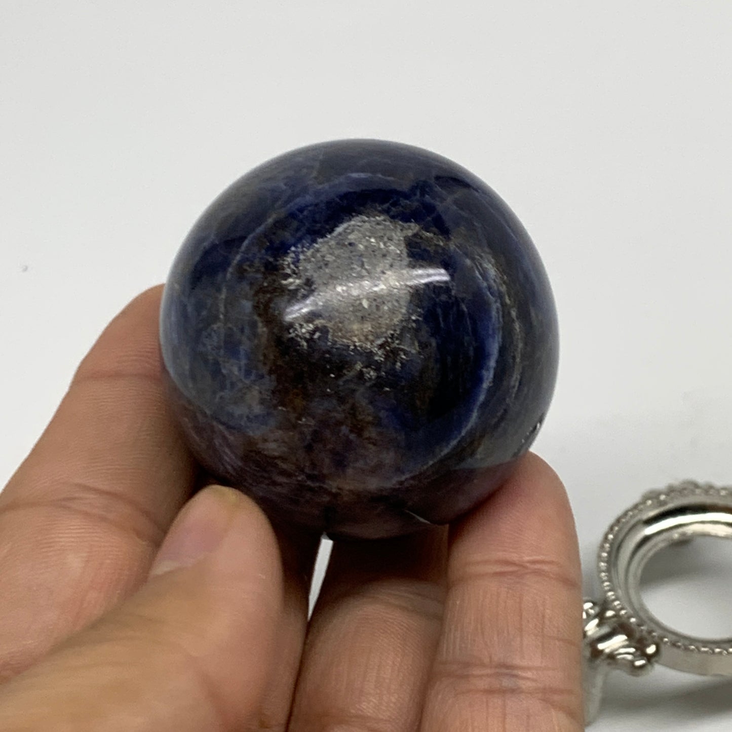 110g, 1.7"(44mm), Natural Sodalite Sphere Crystal Gemstone Ball @Brazil,B34237