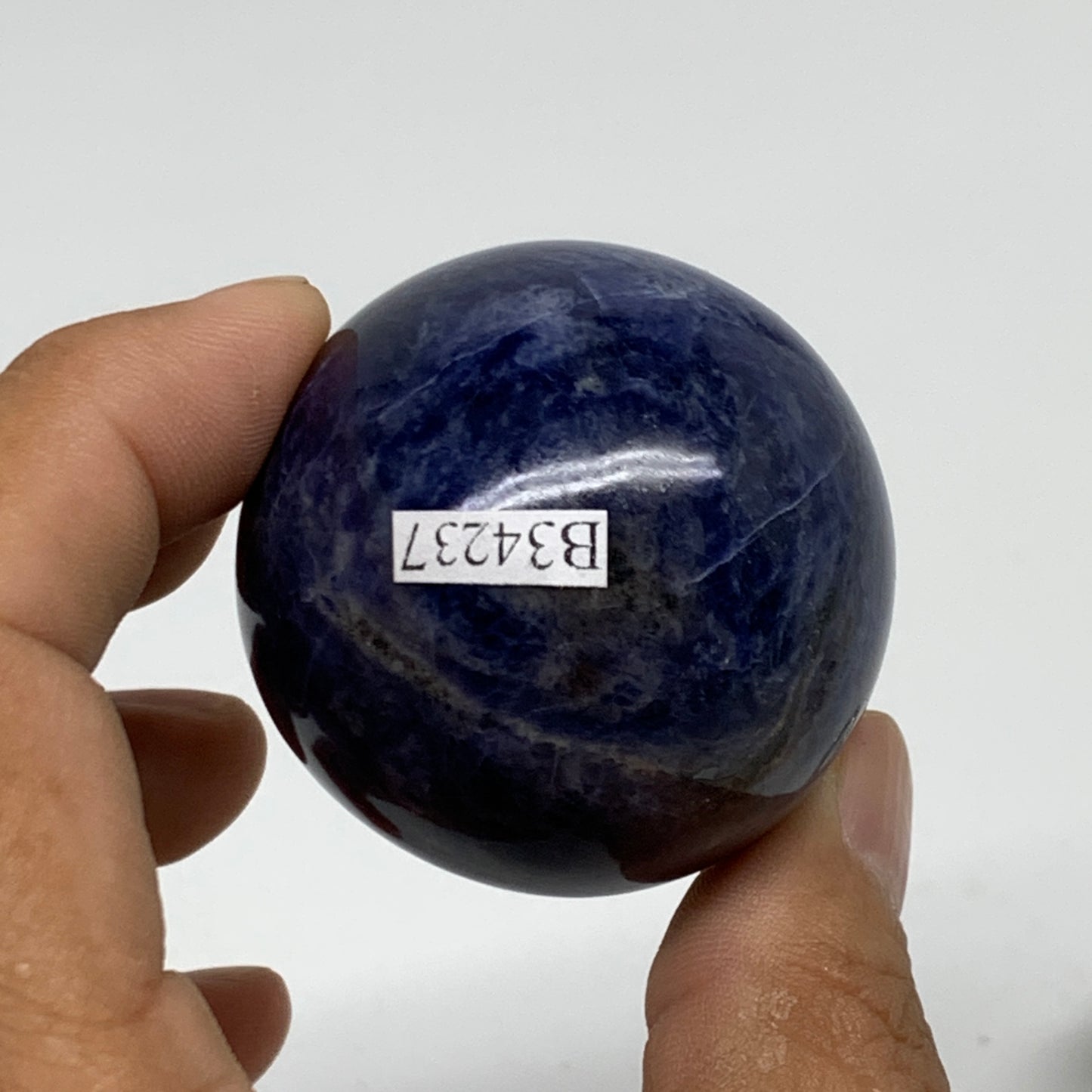 110g, 1.7"(44mm), Natural Sodalite Sphere Crystal Gemstone Ball @Brazil,B34237