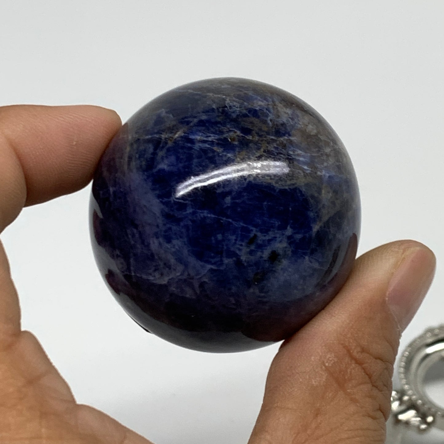 110g, 1.7"(44mm), Natural Sodalite Sphere Crystal Gemstone Ball @Brazil,B34237