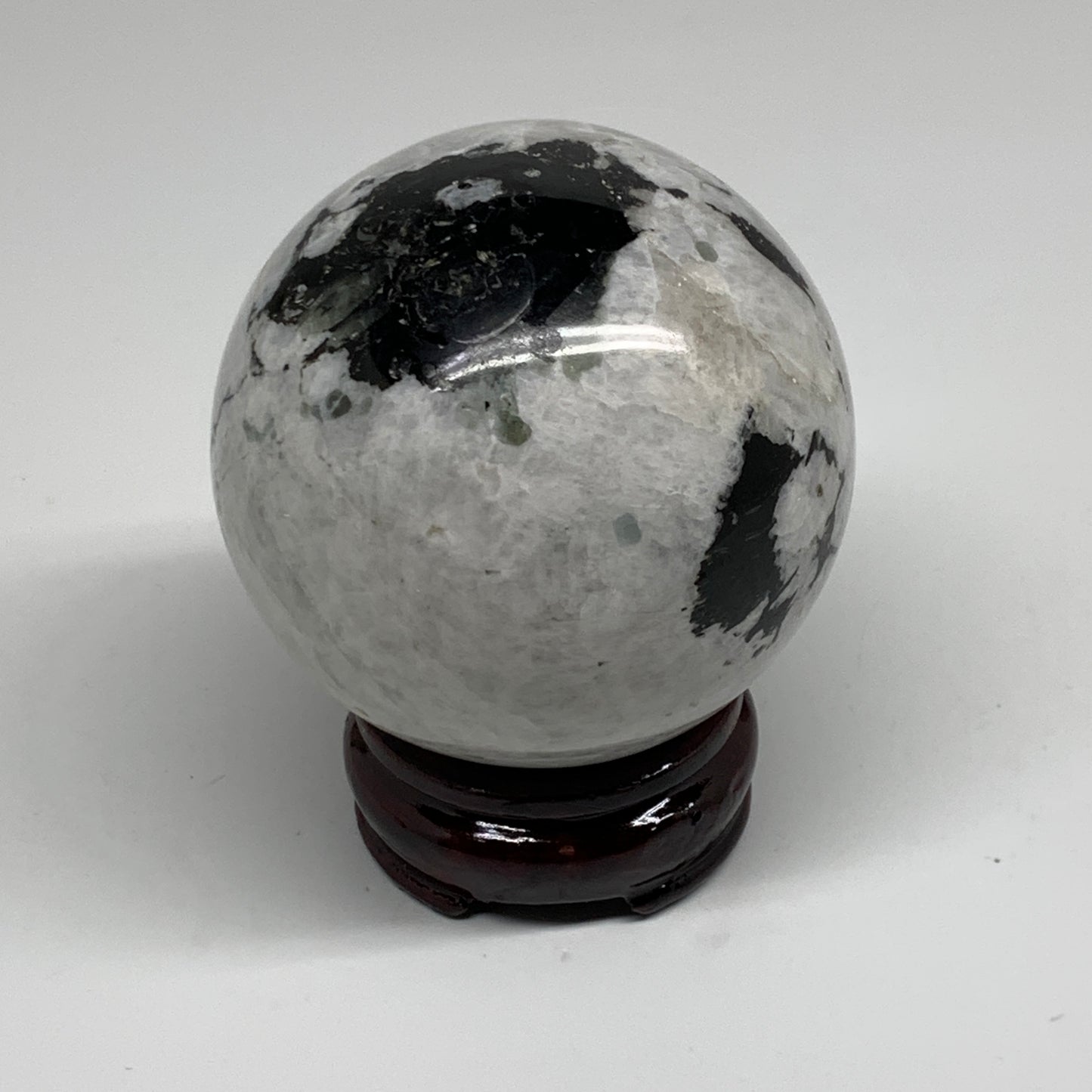 1.53 lbs, 3.1"(79mm), Natural Rainbow Moonstone Sphere Ball Gemstone, B34242