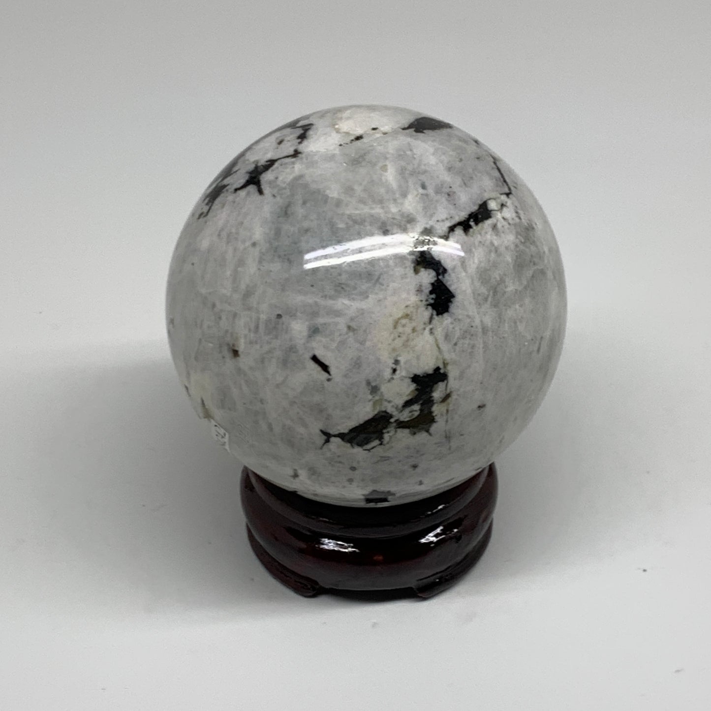 1.53 lbs, 3.1"(79mm), Natural Rainbow Moonstone Sphere Ball Gemstone, B34242