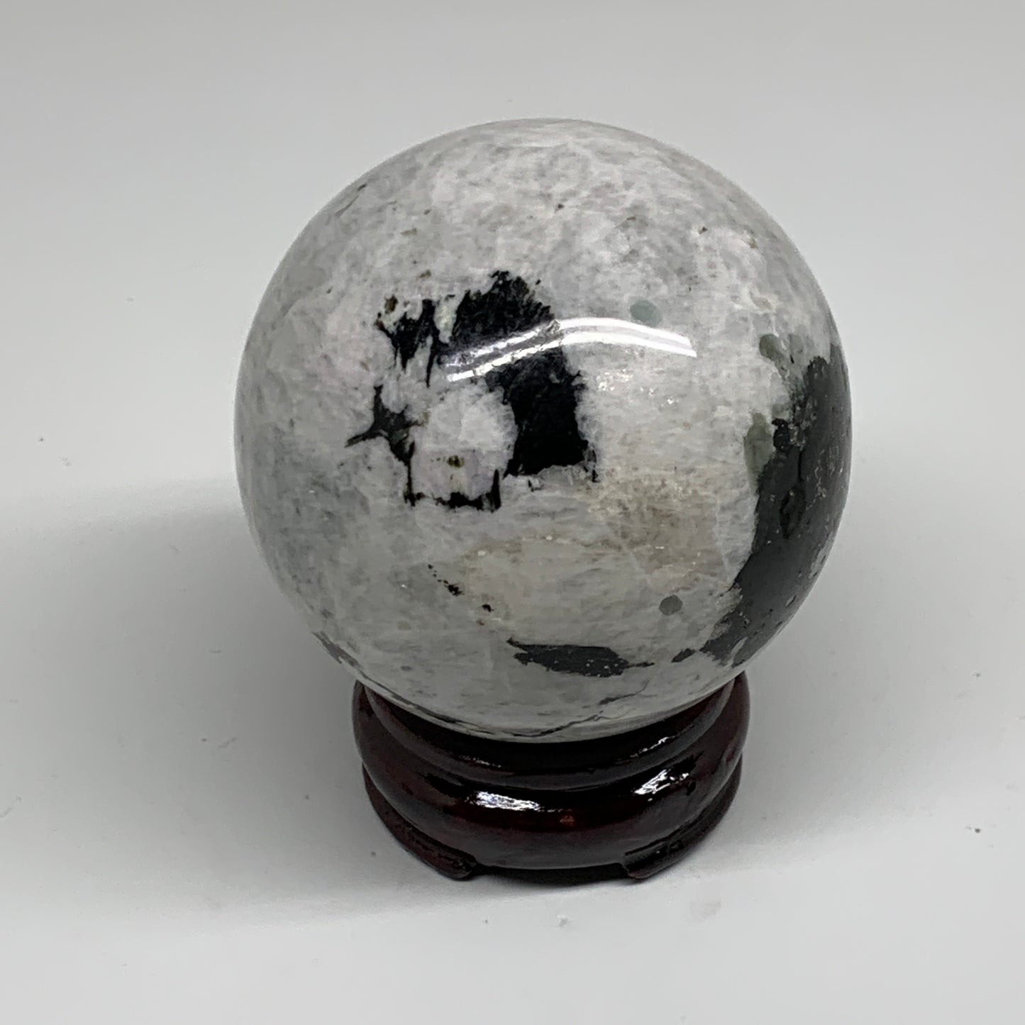 1.53 lbs, 3.1"(79mm), Natural Rainbow Moonstone Sphere Ball Gemstone, B34242