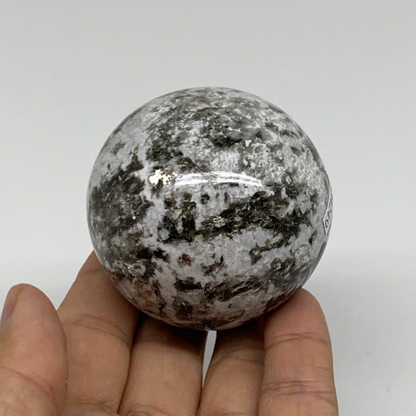 240g, 2.2"(55mm), Natural Rainbow Moonstone Sphere Ball Gemstone, B34249