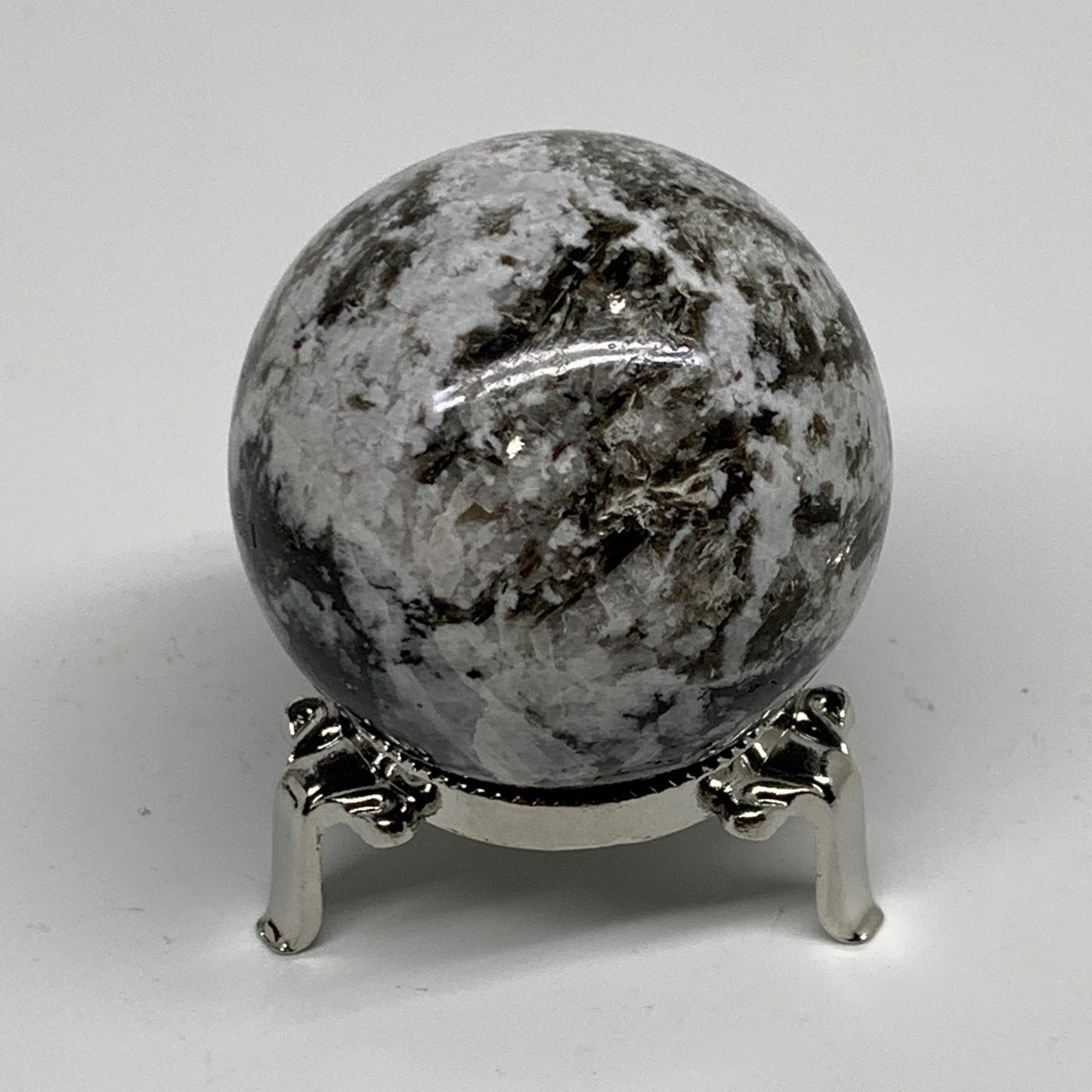 240g, 2.2"(55mm), Natural Rainbow Moonstone Sphere Ball Gemstone, B34249