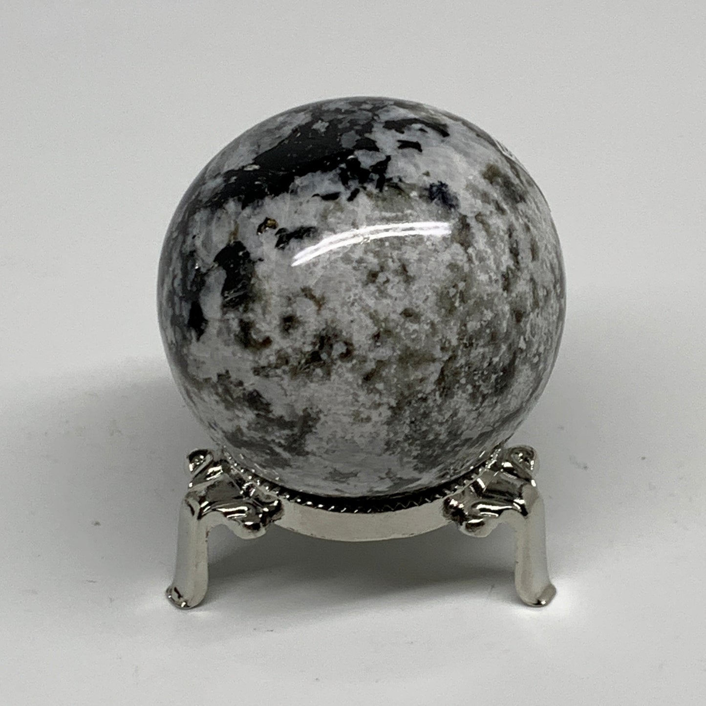 240g, 2.2"(55mm), Natural Rainbow Moonstone Sphere Ball Gemstone, B34249